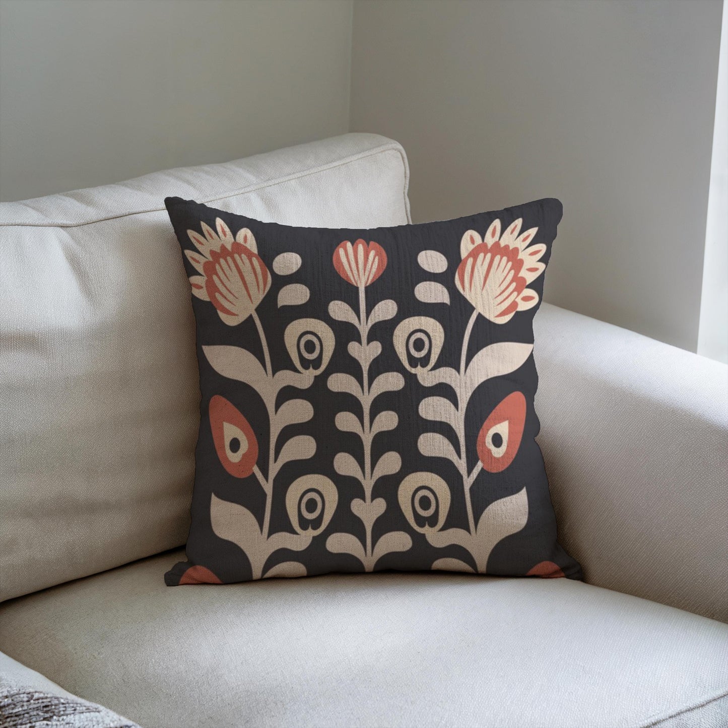 Matisse Inspired Pillow - Mid Century Cushion | Cotton Woven Floral Art Decor