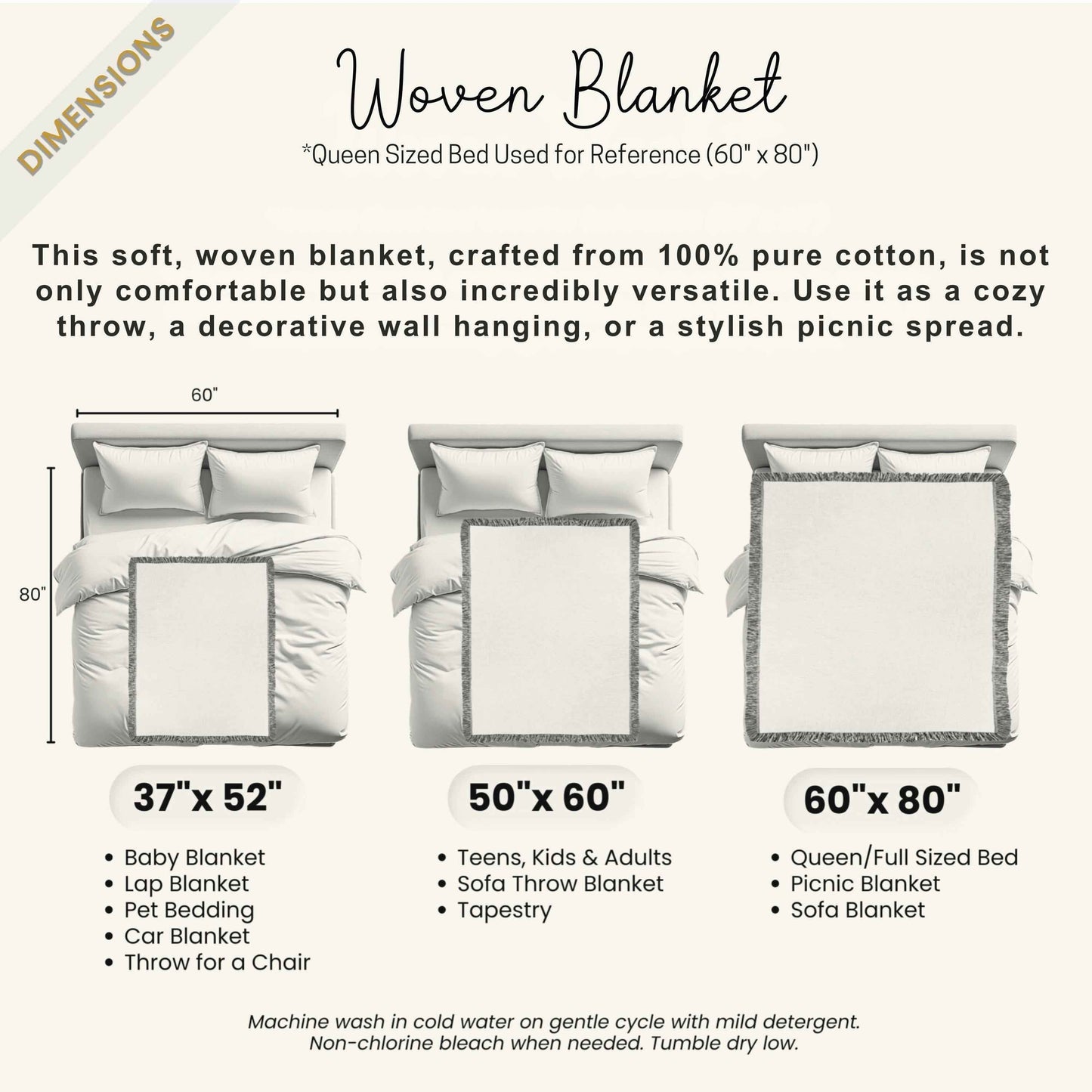 Black White Circle Blanket – Cozy Cotton Throw With Fringed Edge, Modern Geometric Design - timelessbohochic.com
