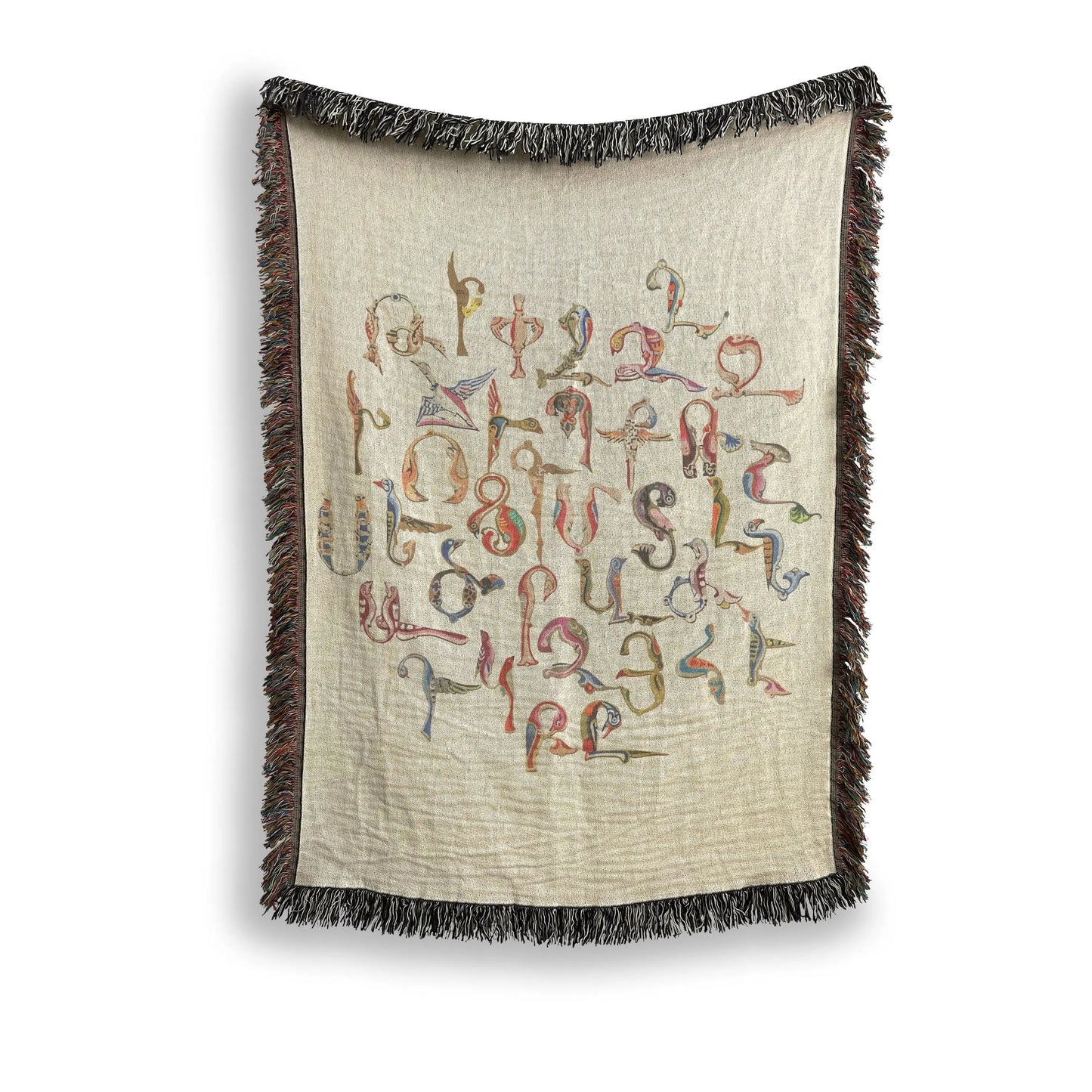 Armenian Heritage Blanket – Cozy Woven Cotton Throw with Haykakan Bird Design