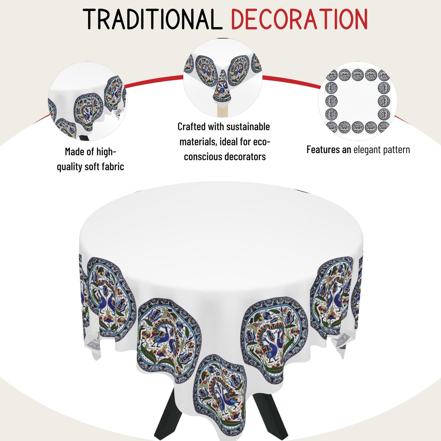 Armenian Peacocks Tablecloth - Elegant Bird Design Table Spread | Heritage Gift Armenia