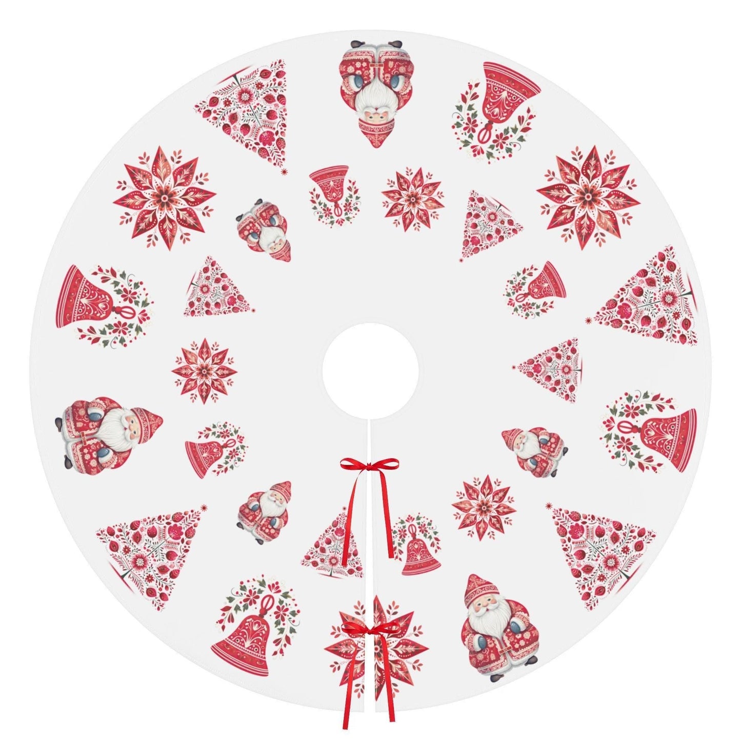Nordic Christmas Tree Skirt – Scandinavian Holiday Decor | Cozy Fleece Skirt