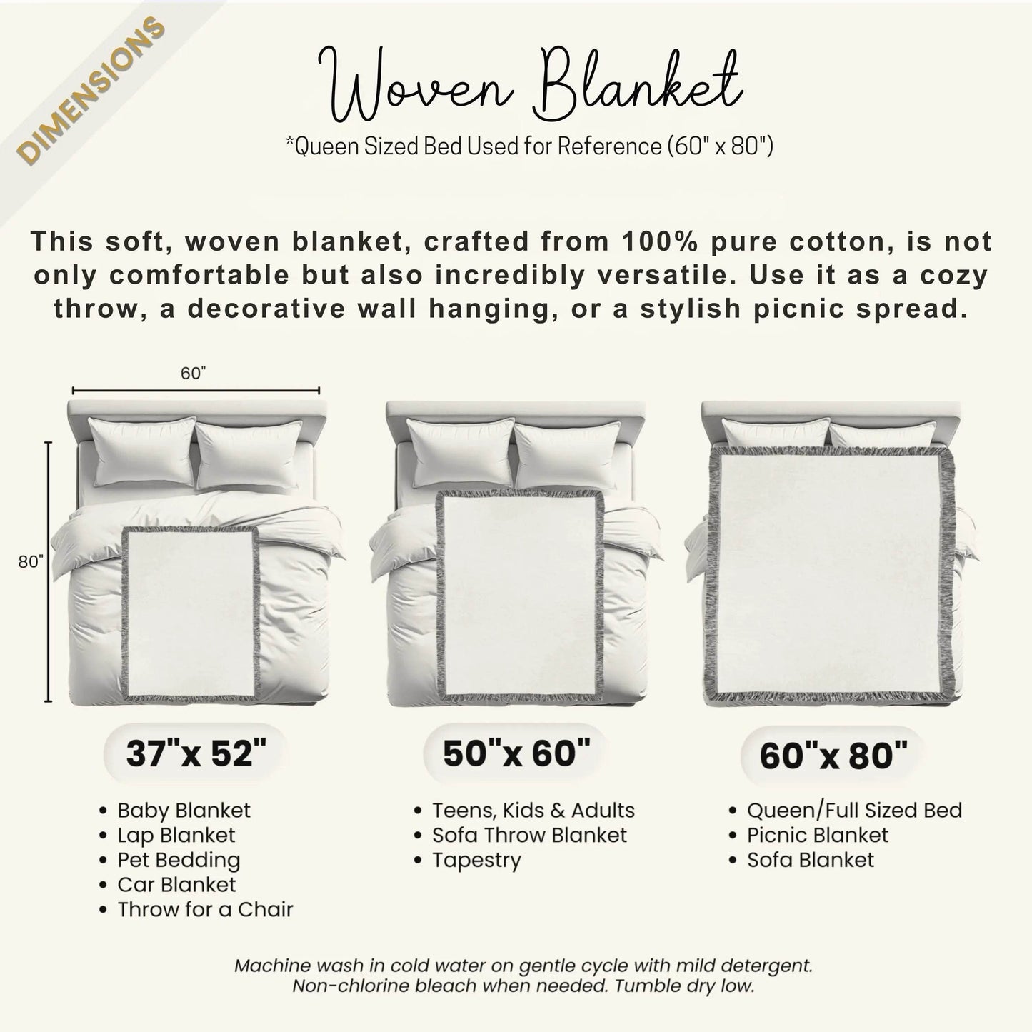 Cotton Woven Woodland Animal Throw Blanket – Scandi Forest Decor Quilt - timelessbohochic.com