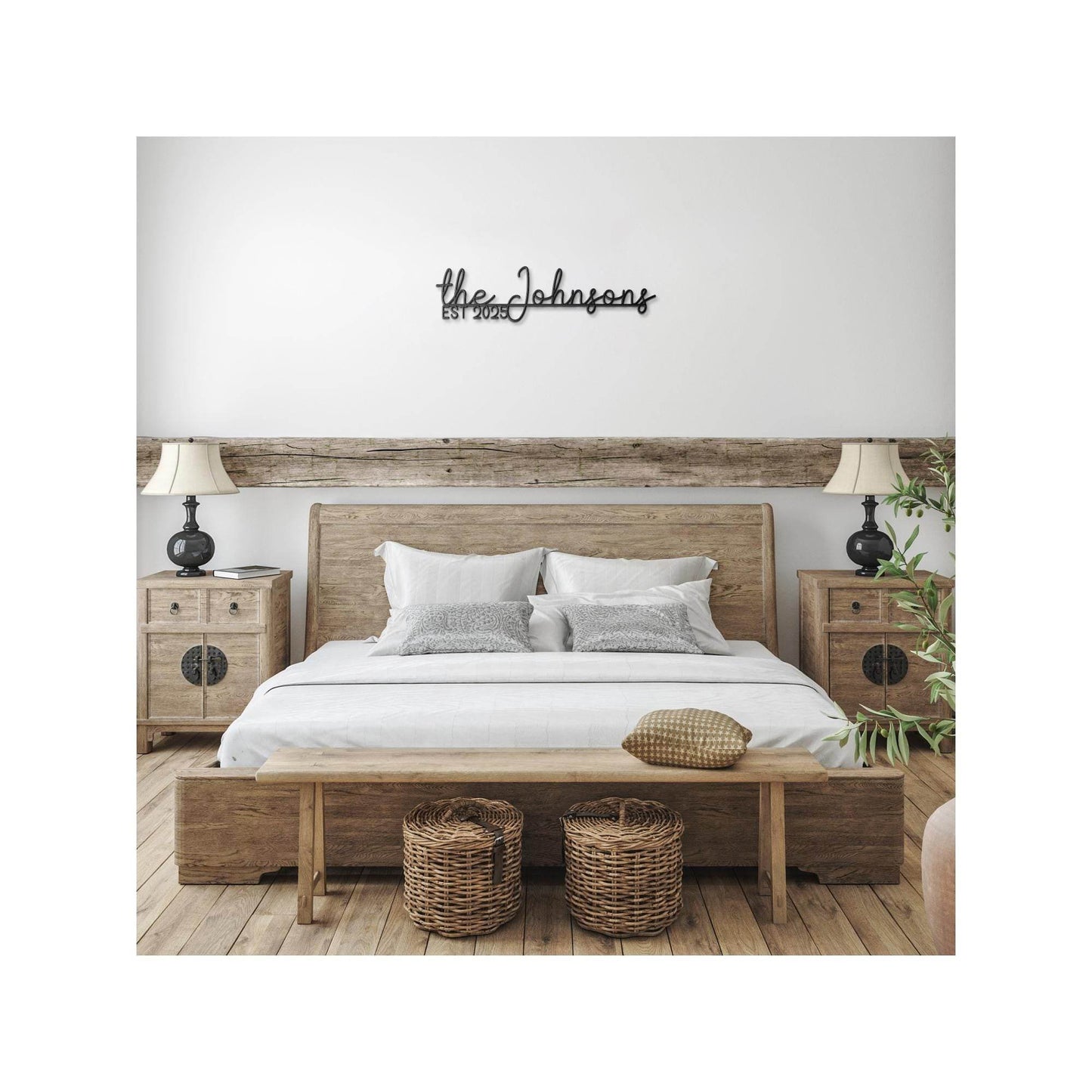 Personalized Door Sign - Custom Steel Plaque for Rustic Home Decor and Front Porch Nameplate - timelessbohochic.com