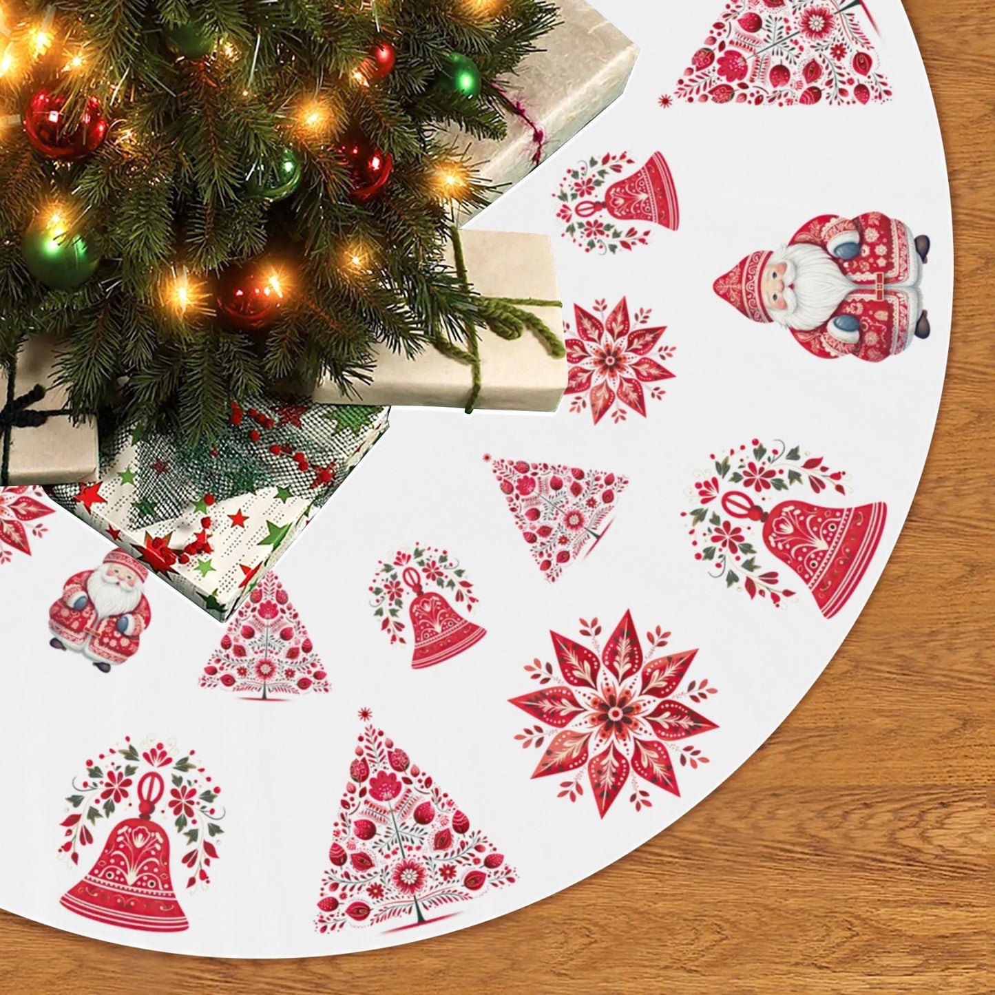 Nordic Christmas Tree Skirt – Scandinavian Holiday Decor | Cozy Fleece Skirt