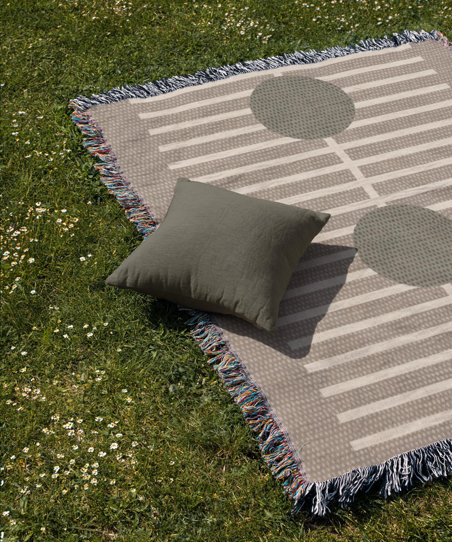 Minimalist Bedding Set - Modern Home Decor Cotton Throw Blanket & Accent Pillow