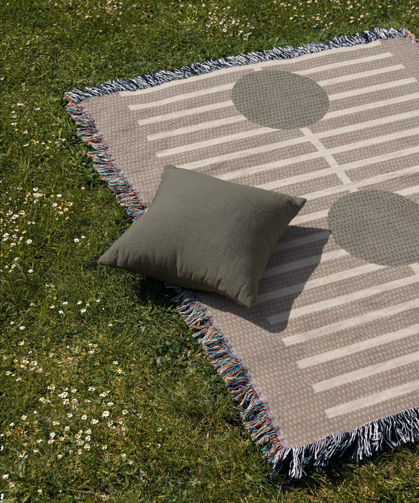 Minimalist Bedding Set - Modern Home Decor Cotton Throw Blanket & Accent Pillow - timelessbohochic.com