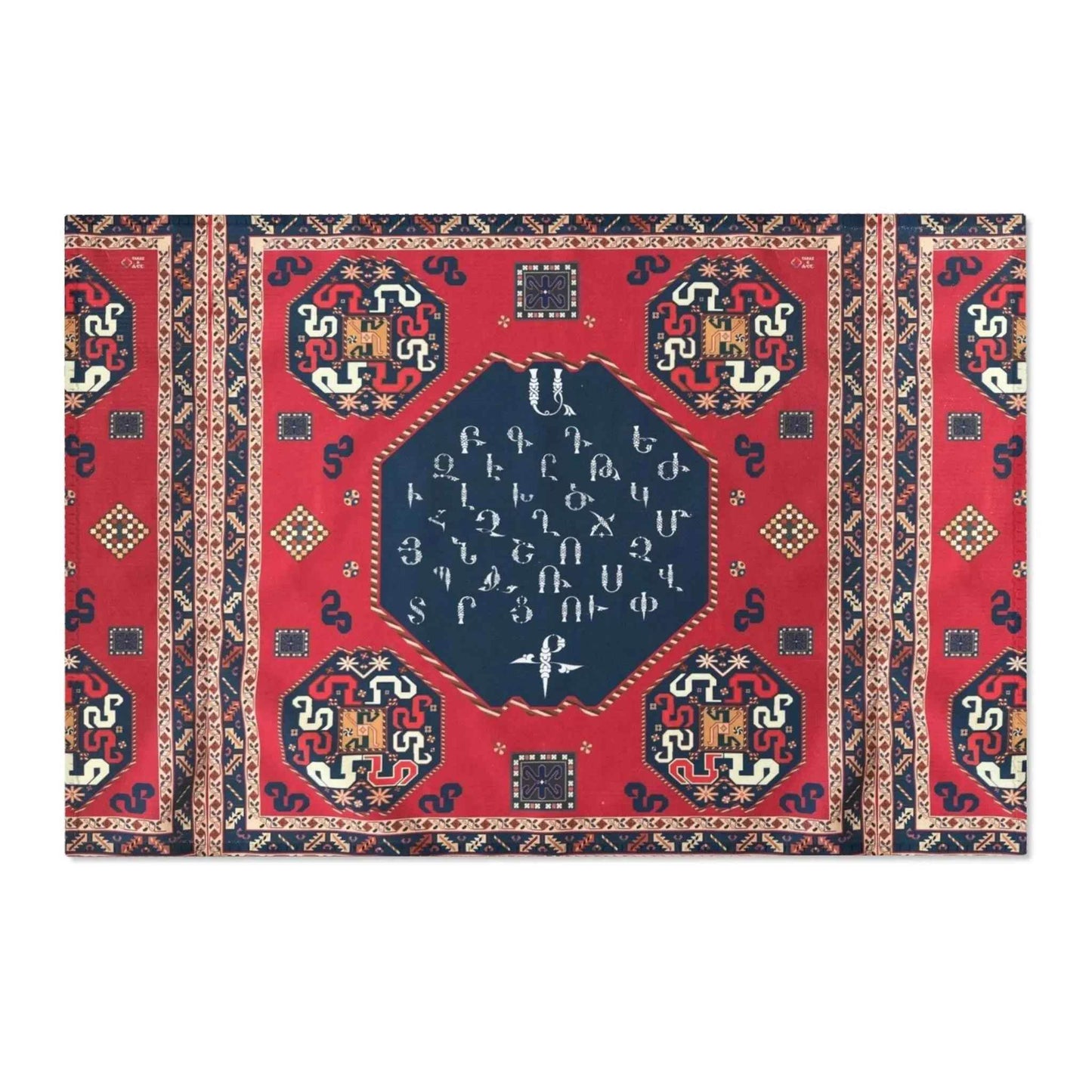 Armenian Area Rug - Durable Polyester Chenille Rug | Armenian Heritage Doormat - timelessbohochic.com