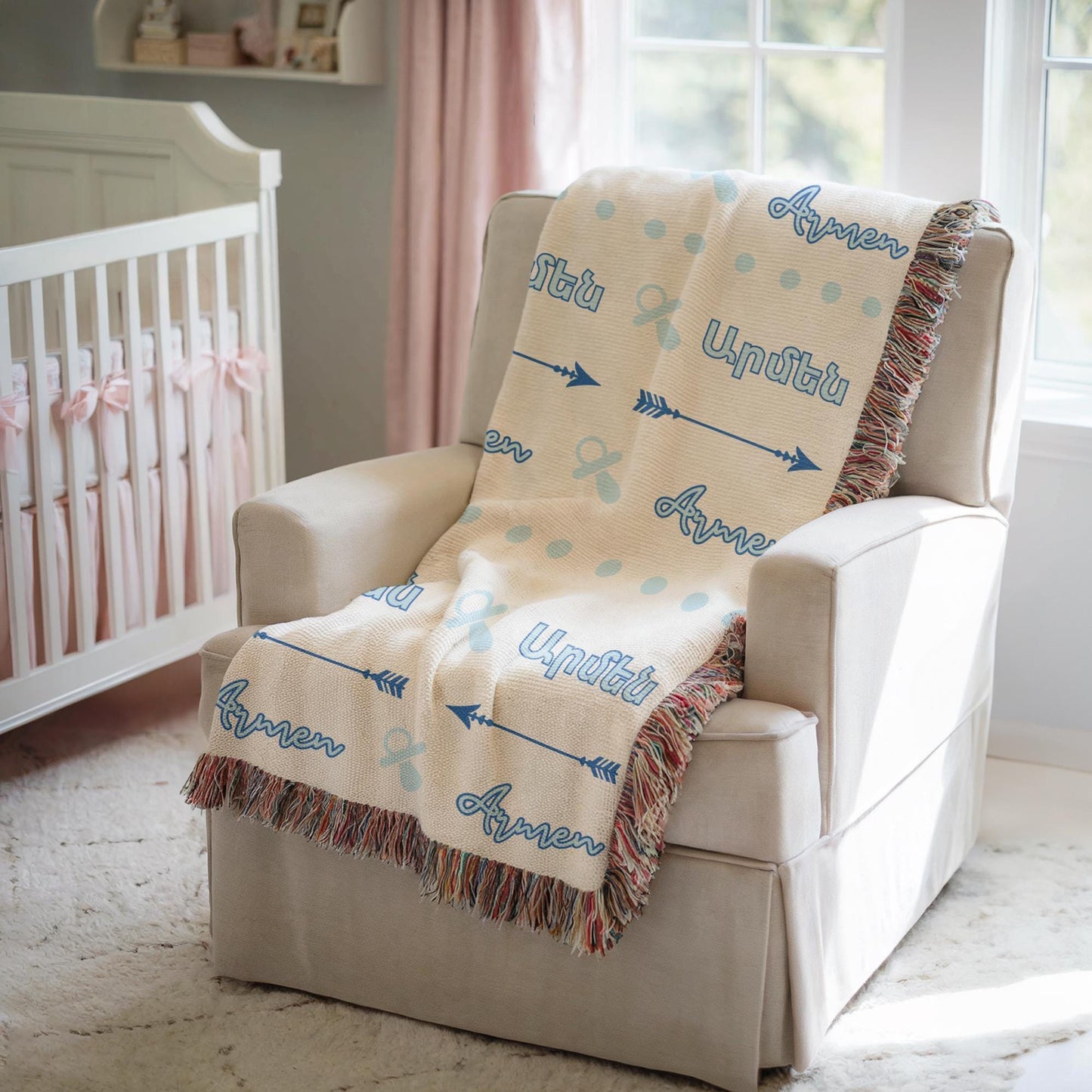 Personalized Baby Blanket | Custom Cotton Baby Blanket for Newborn Keepsake & Picnic