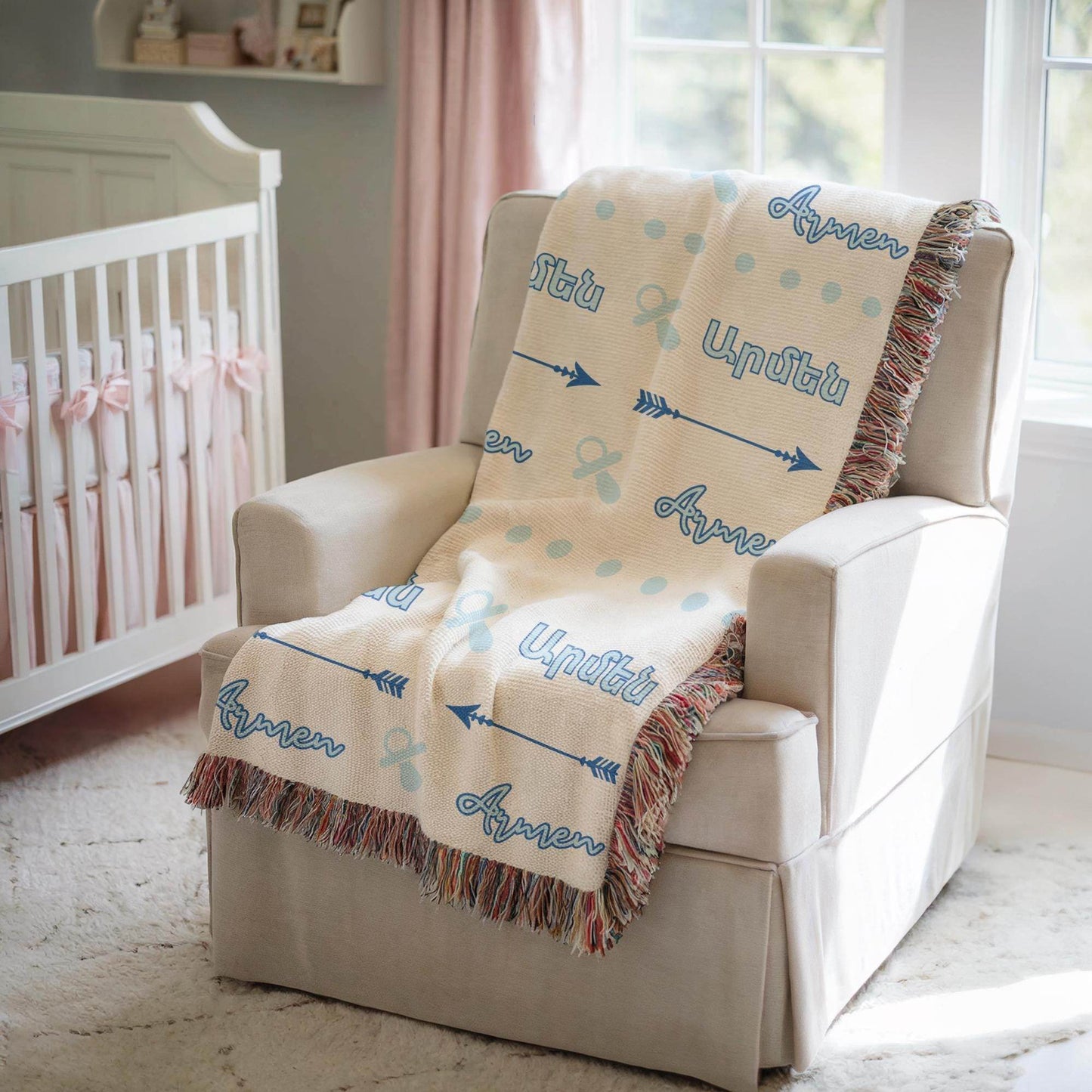 Personalized Baby Blanket | Custom Cotton Baby Blanket for Newborn Keepsake & Picnic - timelessbohochic.com