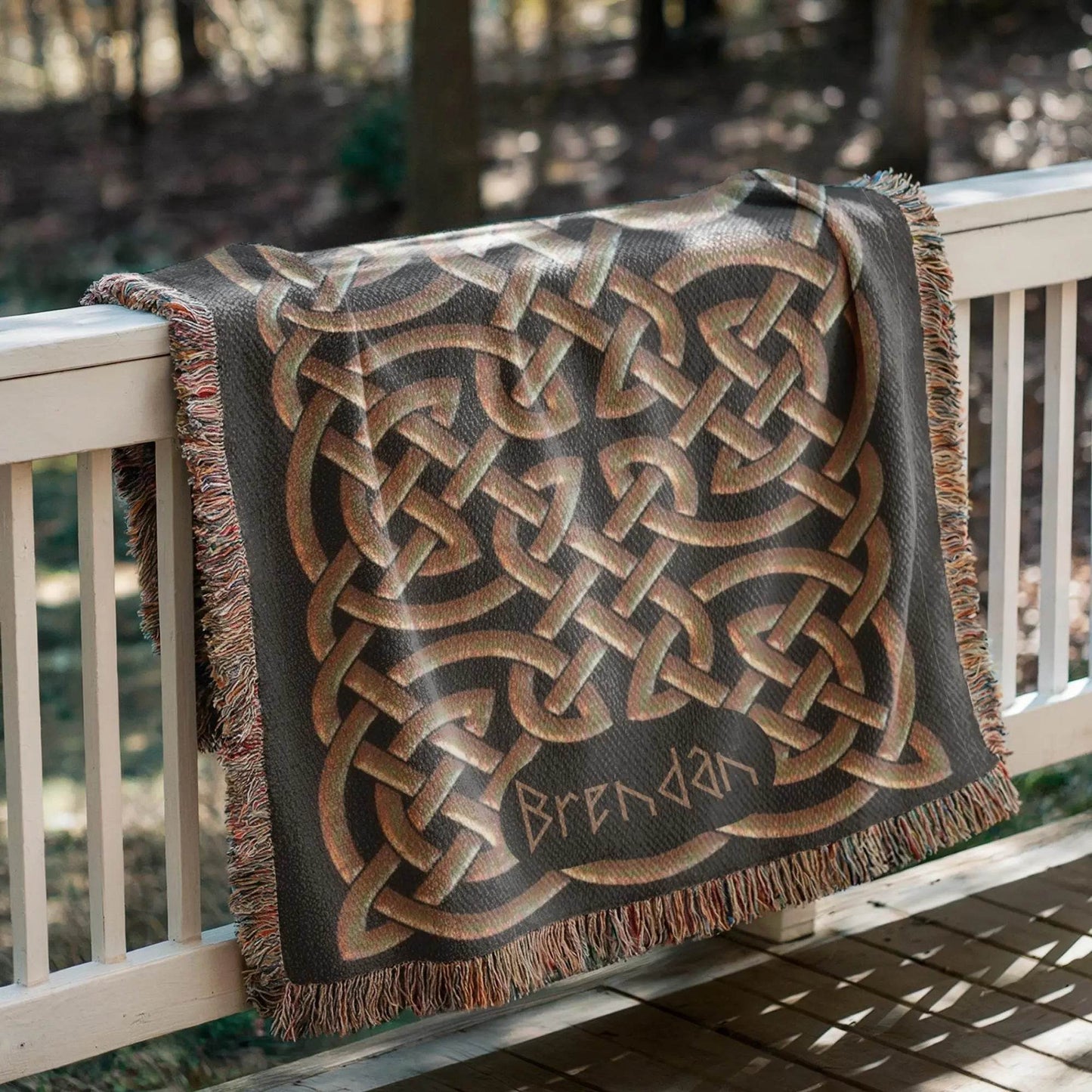 Celtic Woven Blanket – Irish Knotwork Throw | Custom Cotton Heritage Bedspread - timelessbohochic.com