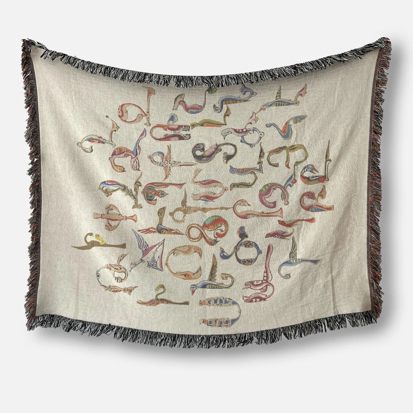 Armenian Heritage Blanket – Cozy Woven Cotton Throw with Haykakan Bird Design