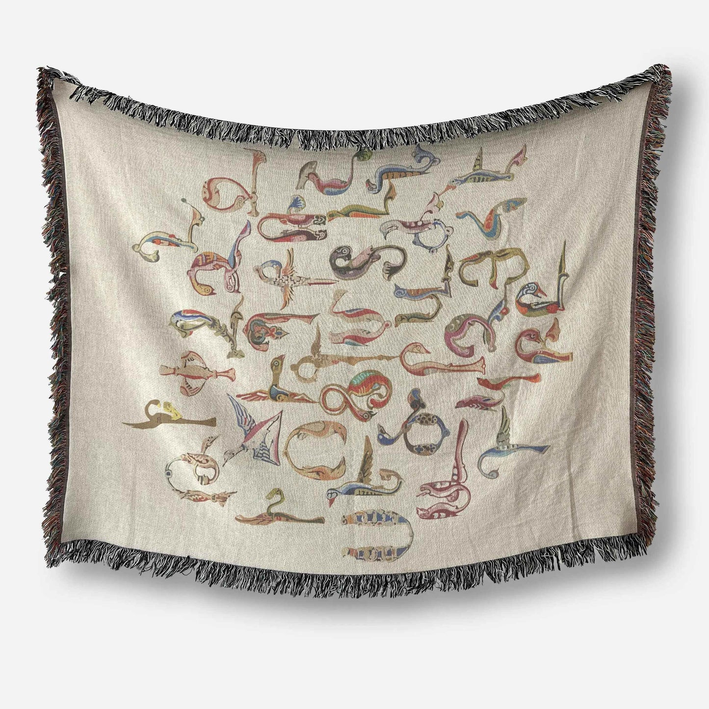 Armenian Heritage Blanket - Cozy Woven Cotton Throw Featuring Haykakan Bird Design - timelessbohochic.com