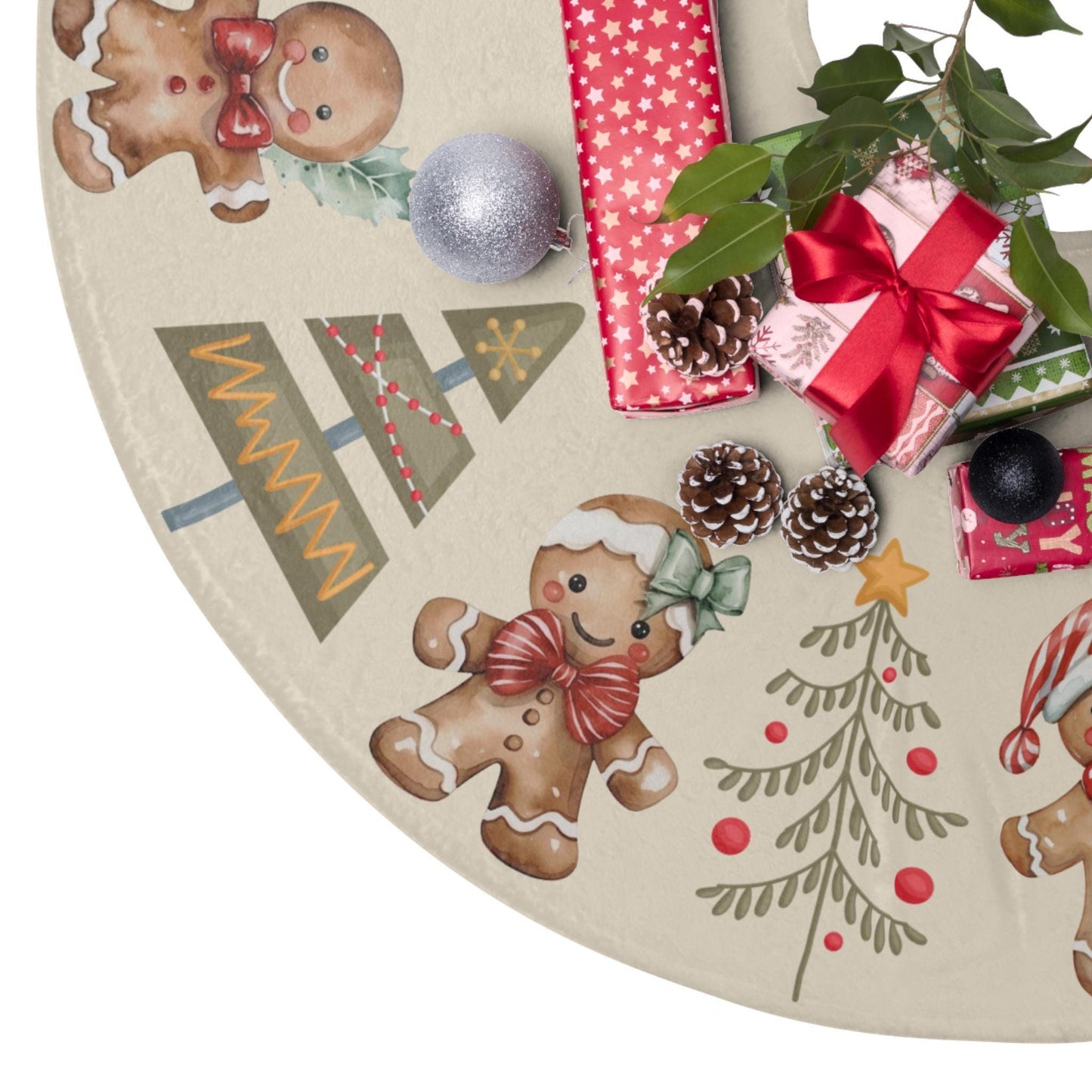 Nordic Tree Skirt - Elegant Christmas Tree Decor | Cozy Scandinavian Holiday Skirt