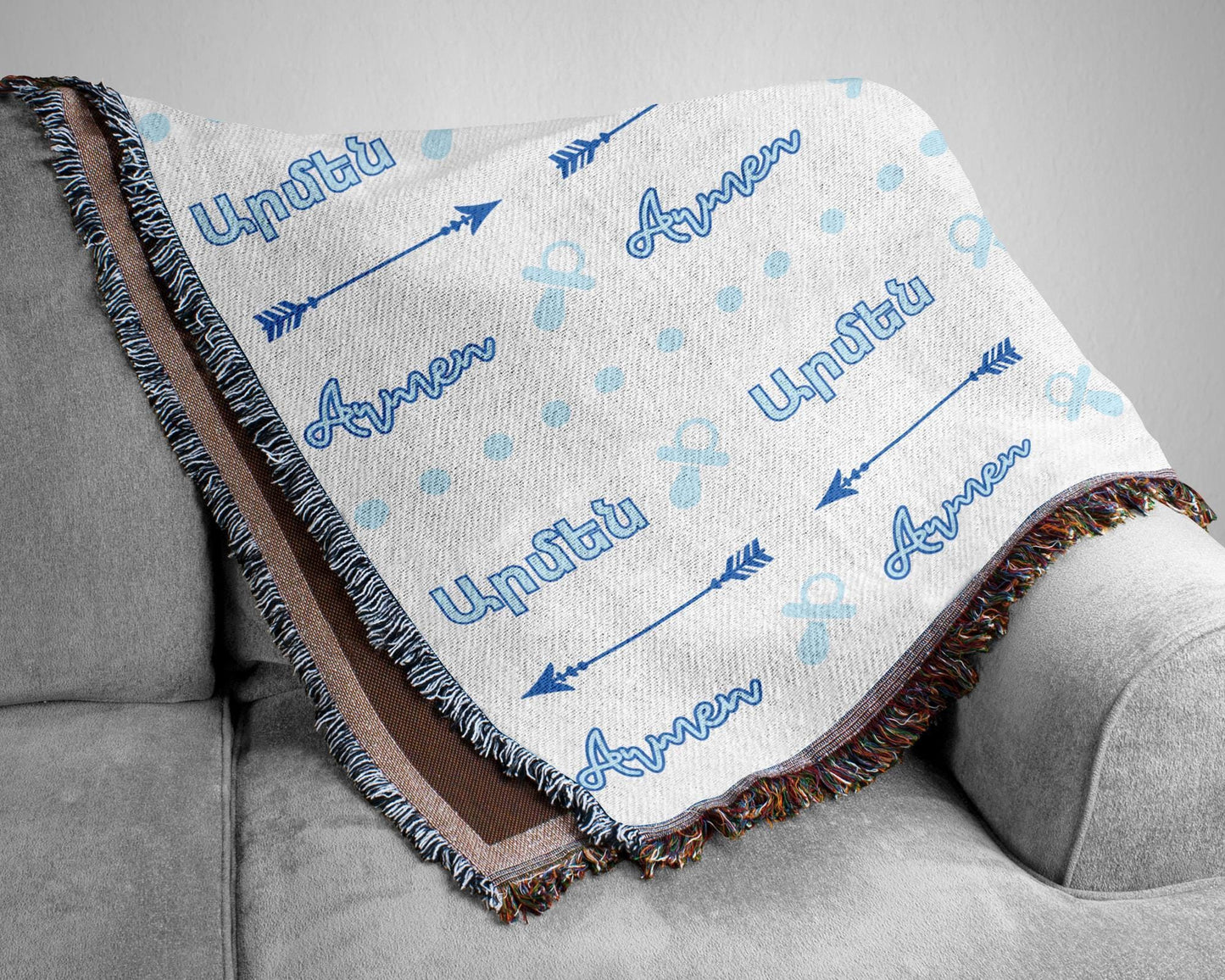 Personalized Baby Blanket - Cotton Crib Coverlet | Soft Newborn Throw Gift