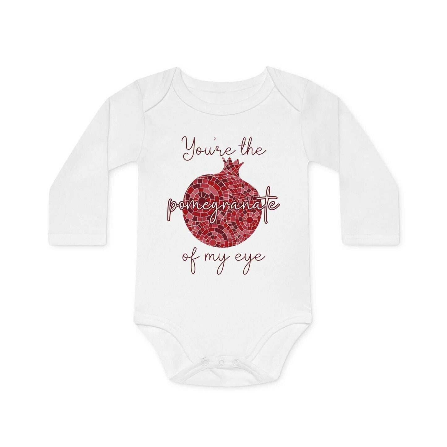 Armenian Baby Bodysuit – Organic Cotton Baby Romper With Pomegranate Design - timelessbohochic.com