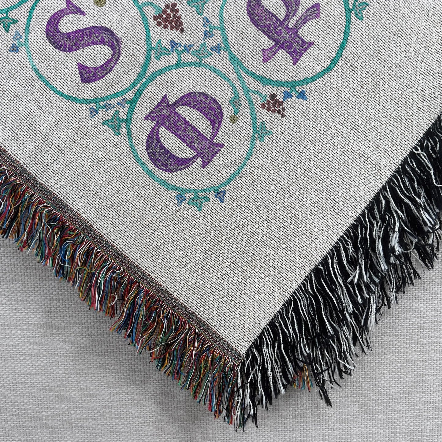 Armenian Woven Blanket - Cotton Throw with Armenian Alphabet Design | Cozy Cultural Sofa Throw
