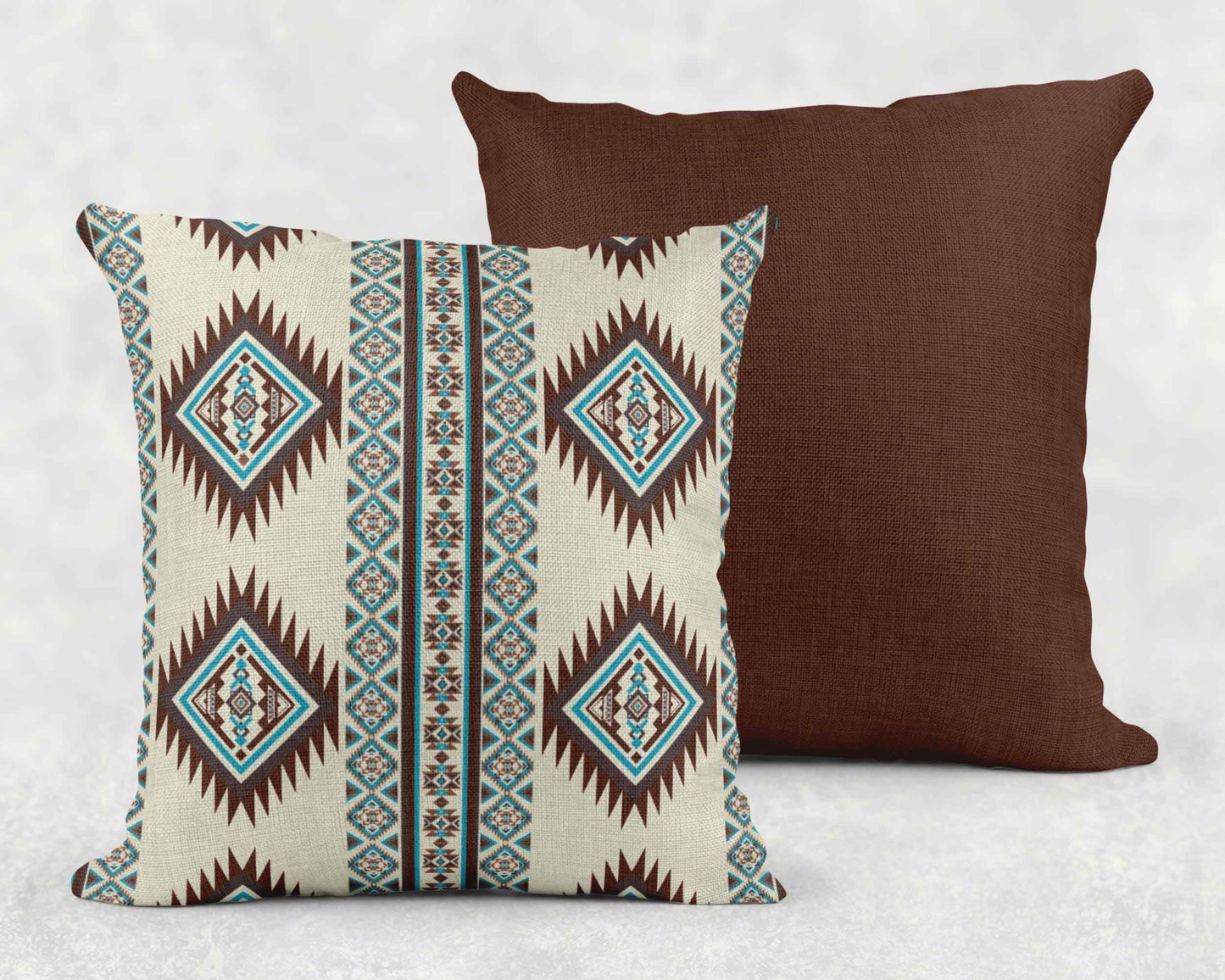 Navajo Cotton Pillow - Rustic Woven Ikat Design With Boho Fringed Cushion - timelessbohochic.com