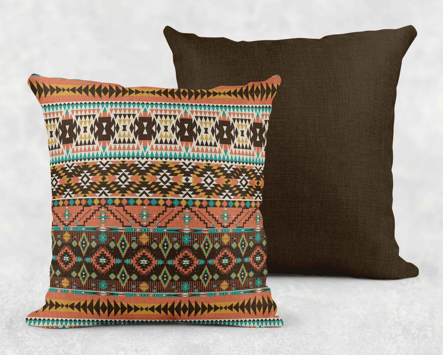 Ikat Cotton Throw Pillow - Cozy Rustic Cushion With Woven Texture & Colorful Fringed Edges - timelessbohochic.com