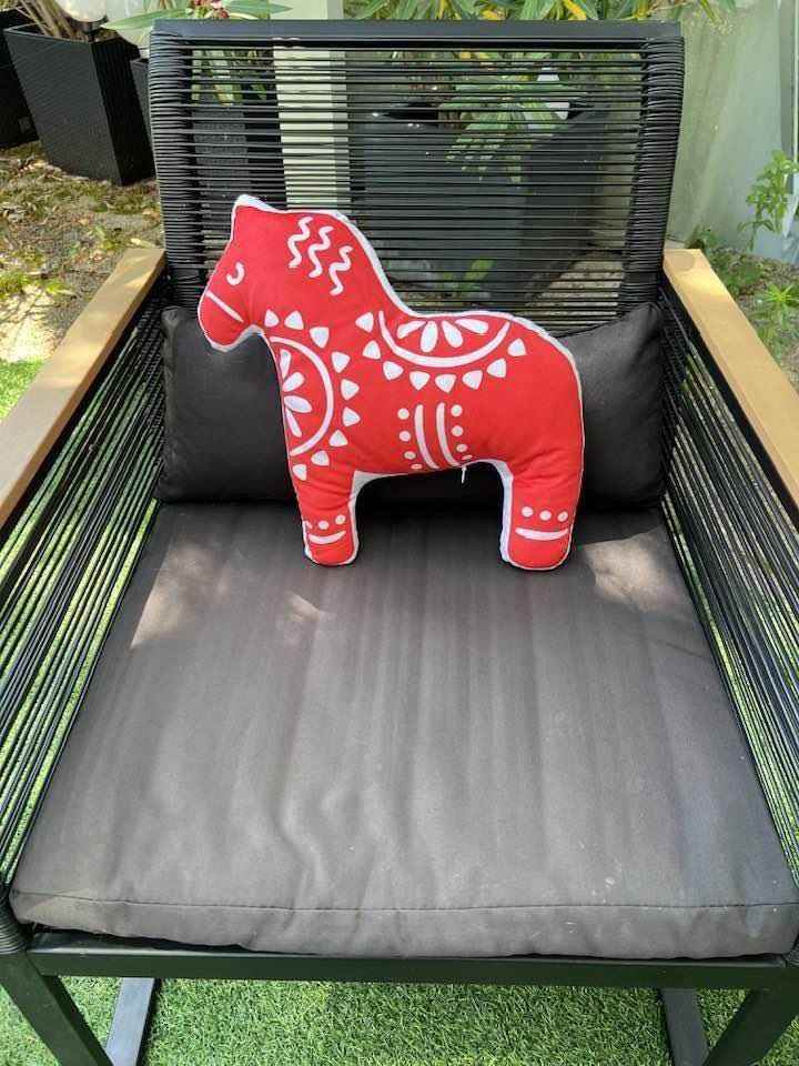 Dala Horse Pillow - Swedish Folk Art Cozy Cushion | Customizable Nordic Home Decor - timelessbohochic.com