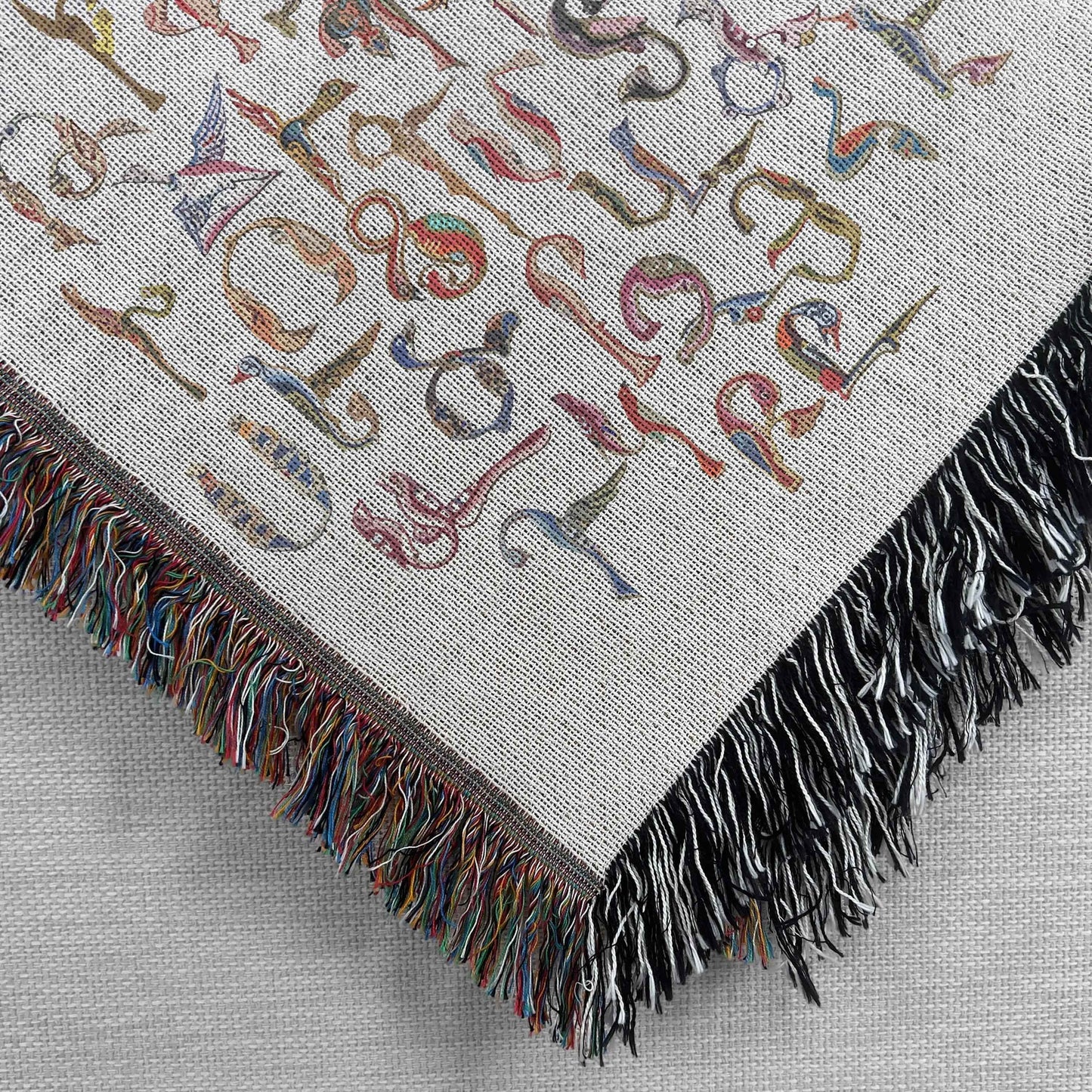 Armenian Heritage Blanket - Cozy Woven Cotton Throw Featuring Haykakan Bird Design - timelessbohochic.com