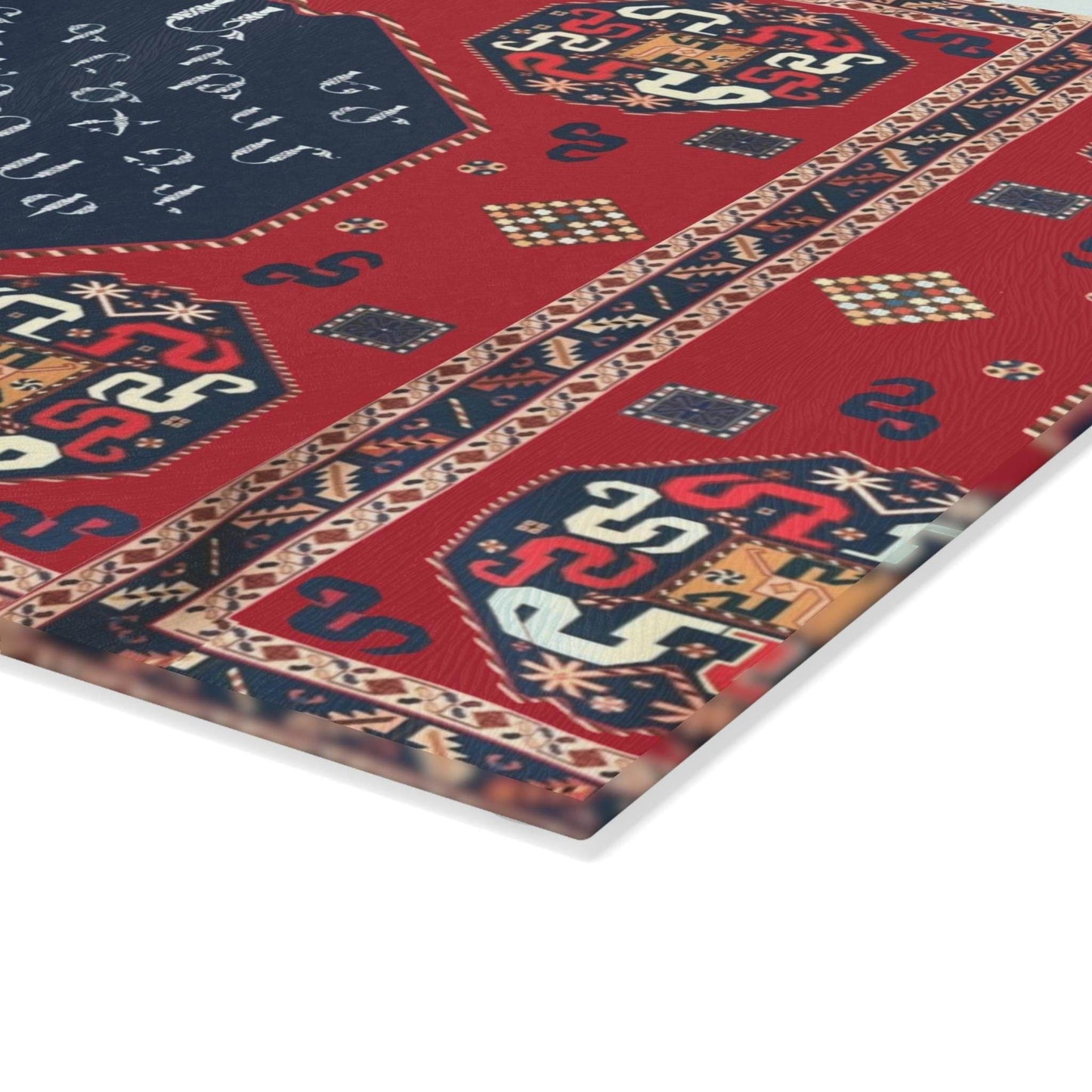 Armenian Glass Cutting Board – Textured Surface With Non-Slip Rubber Feet For Kitchen And Gift - timelessbohochic.com