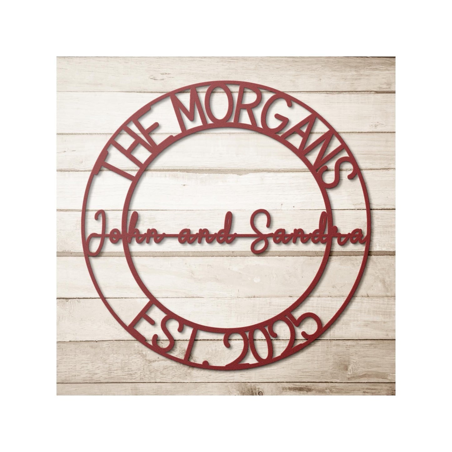 Personalized Metal Door Sign - Custom Family Plaque | Powder Coated Durable Outdoor Wall Art