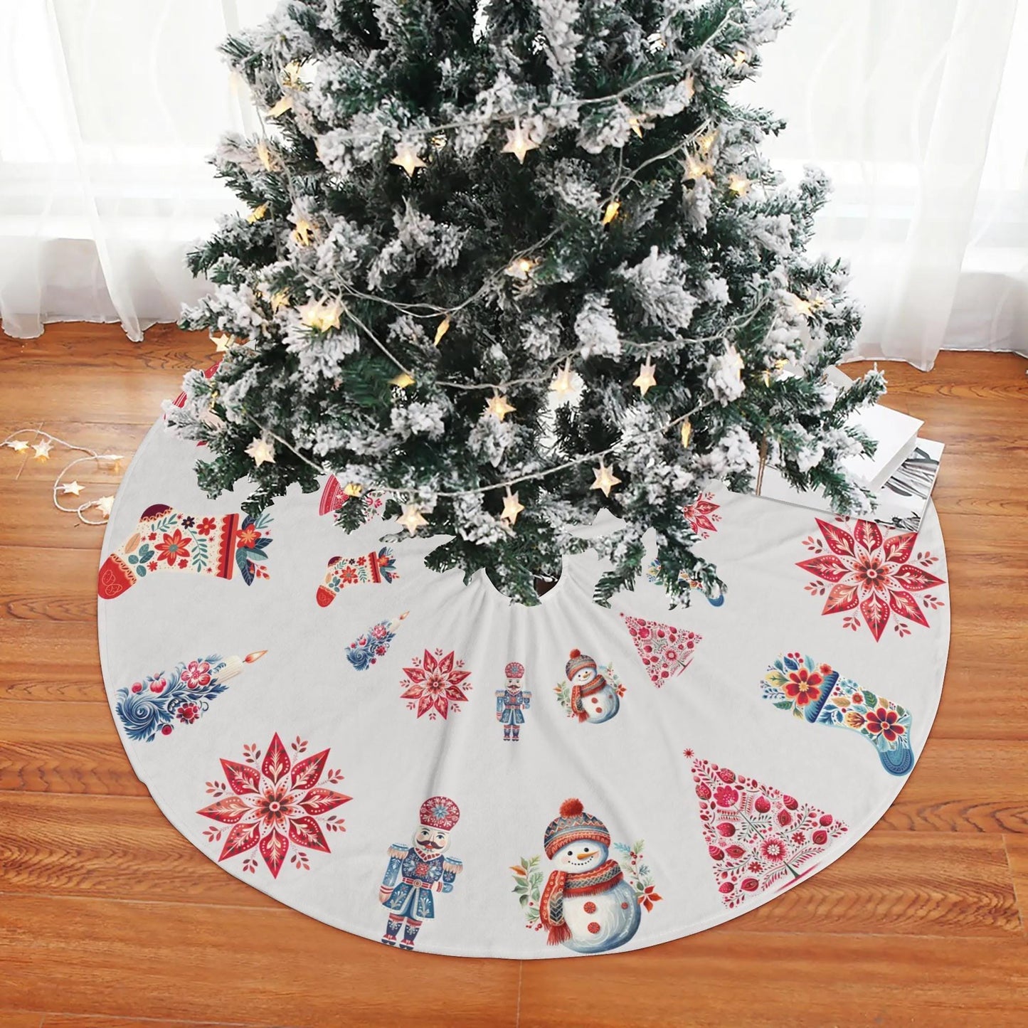 Nordic Christmas Tree Skirt – Scandinavian Holiday Decor | Cozy Winter Tree Skirt
