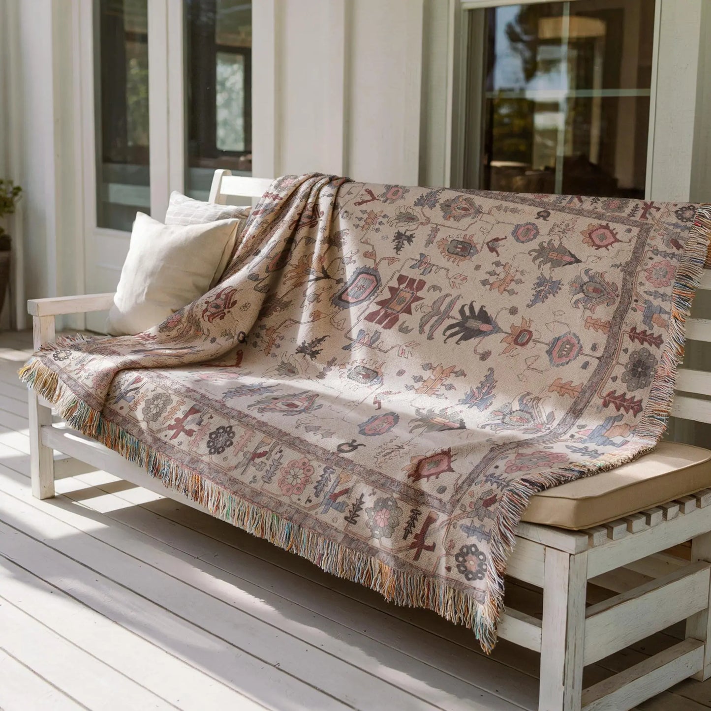 Turkish Rug Tapestry – Anatolian Wall Hanging | Bohemian Wall Decor, Cozy Cotton Blanket