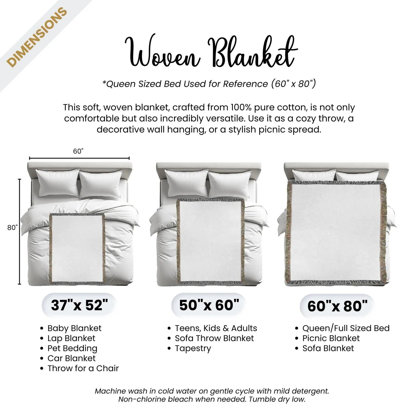 Armenian Cotton Blanket Set – Woven Throw Pillow With Hayeren Alphabet Coverlet