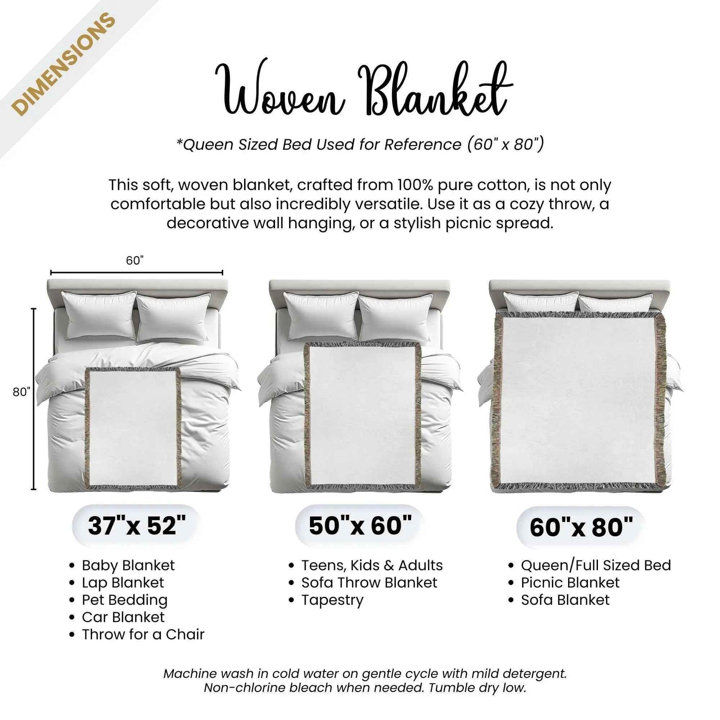 Armenian Cotton Blanket Set – Woven Throw Pillow With Hayeren Alphabet Coverlet - timelessbohochic.com