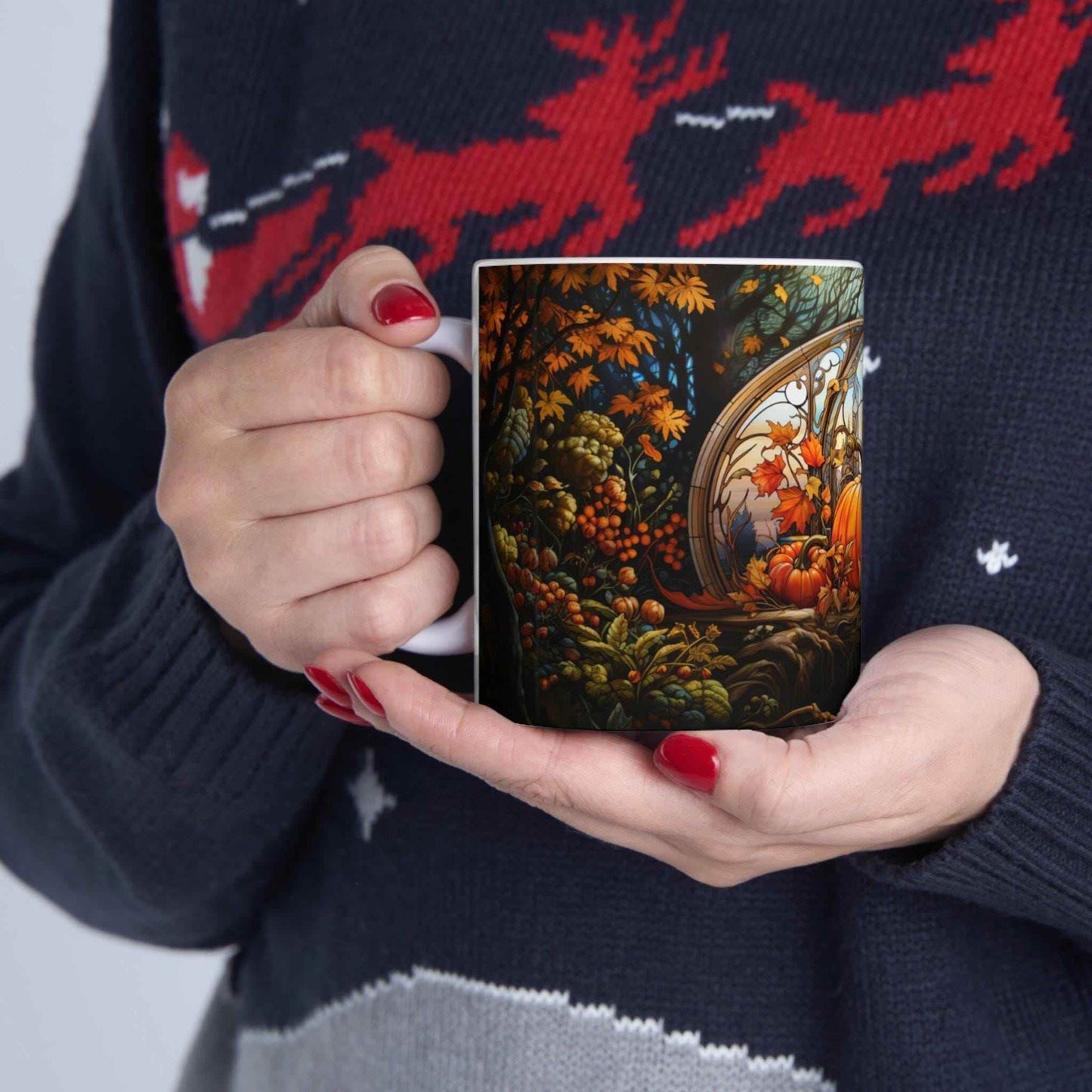 Pumpkin Patch Mug - Ceramic Fall Mug | Autumn Latte Cup | Cozy Rustic Pumpkin Design - timelessbohochic.com