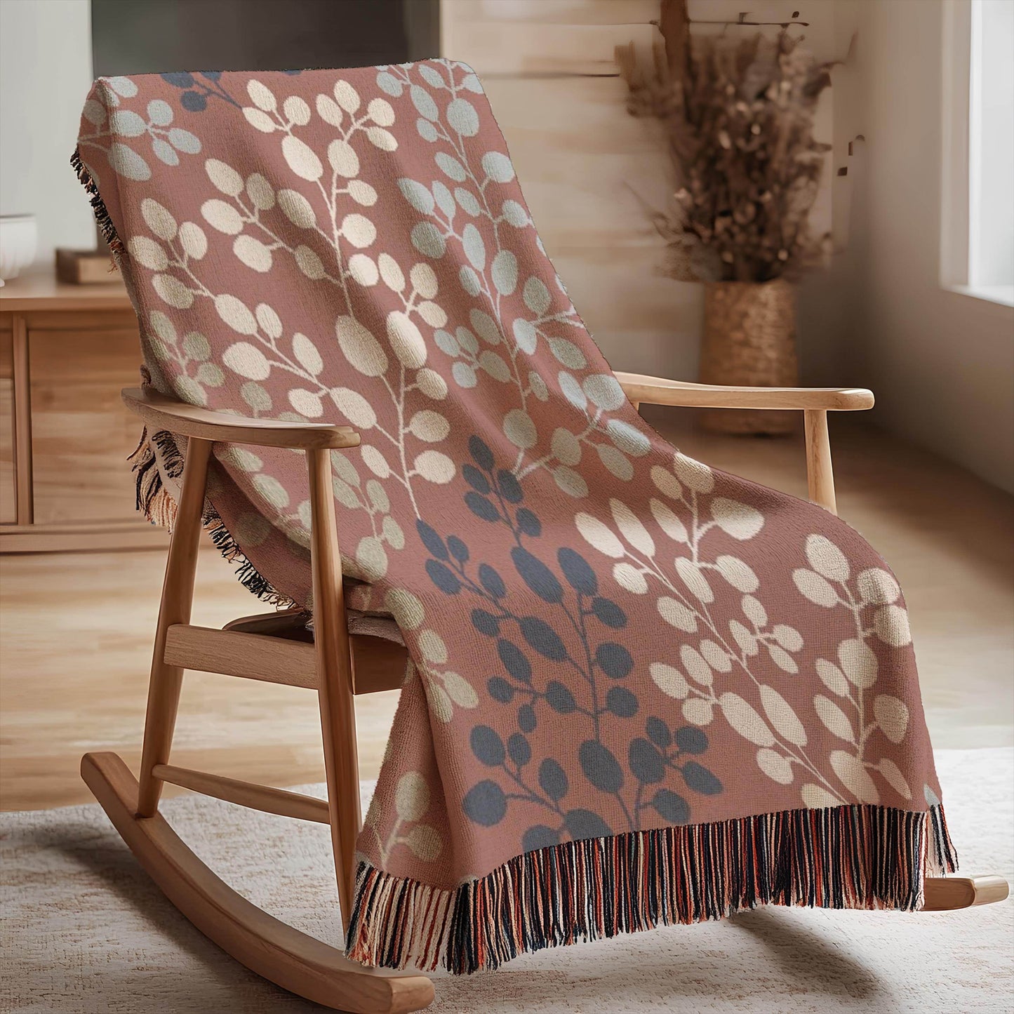 Modern Throw Blanket Set – Woven Cotton Throw with Accent Pillow Set, Minimalist Bedding Decor - timelessbohochic.com