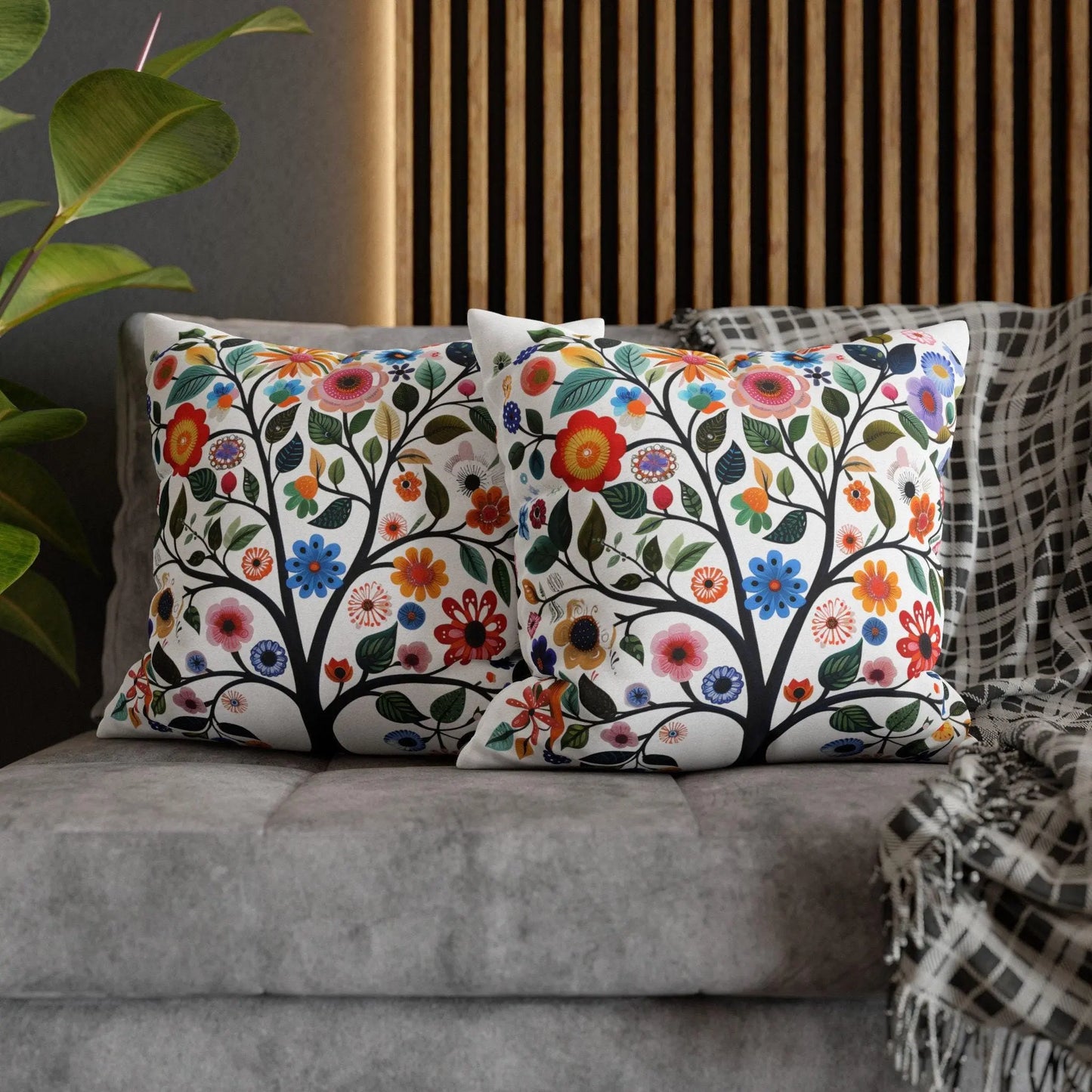Nordic Tree of Life Pillow – Scandinavian Decor | Cozy Hygge Living Room Cushion