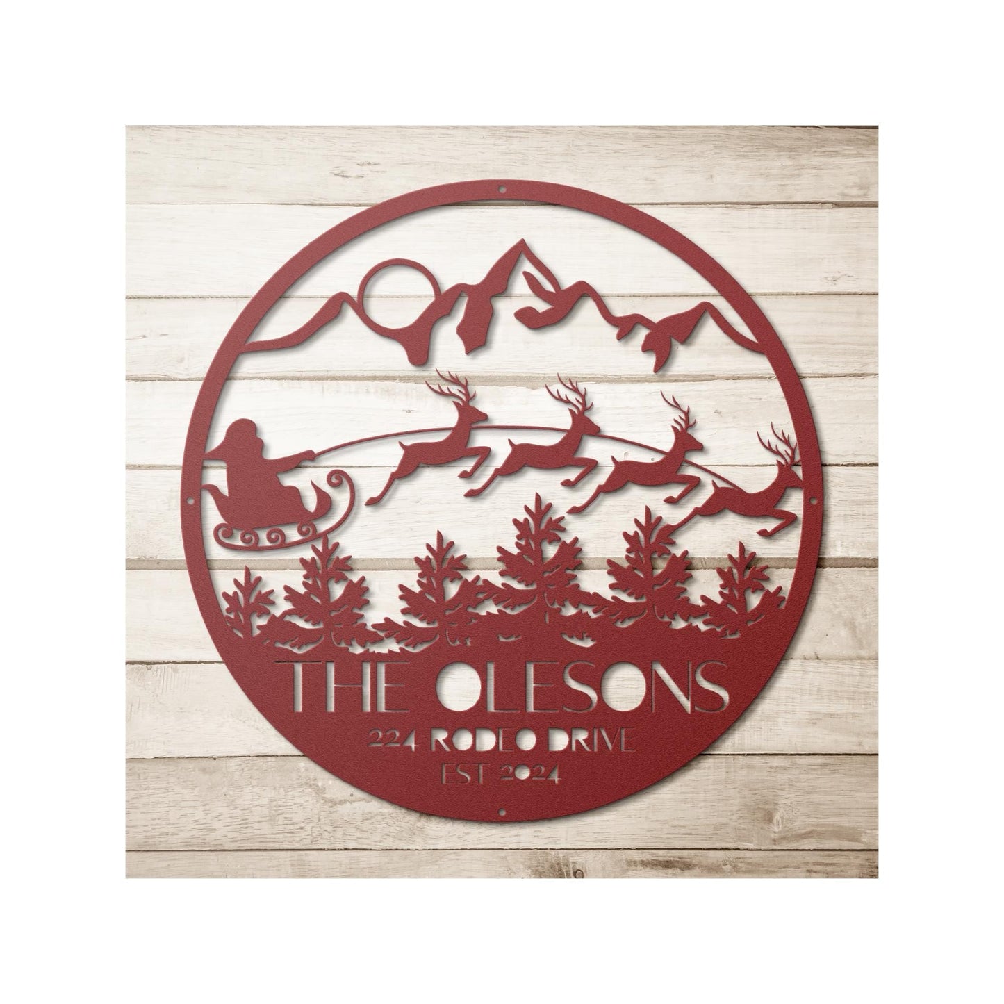 Custom Christmas Sign - Personalized Metal Wall Art | Rustic Holiday Decor Gift