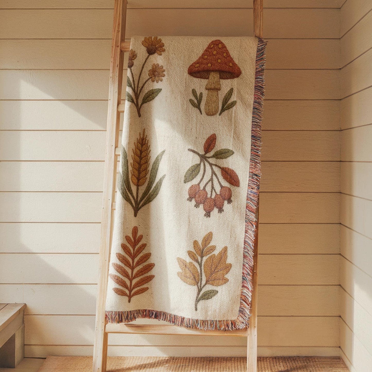 Autumn Leaves Throw Blanket – Cozy Fall Couch Throw With Leaf Pattern Design