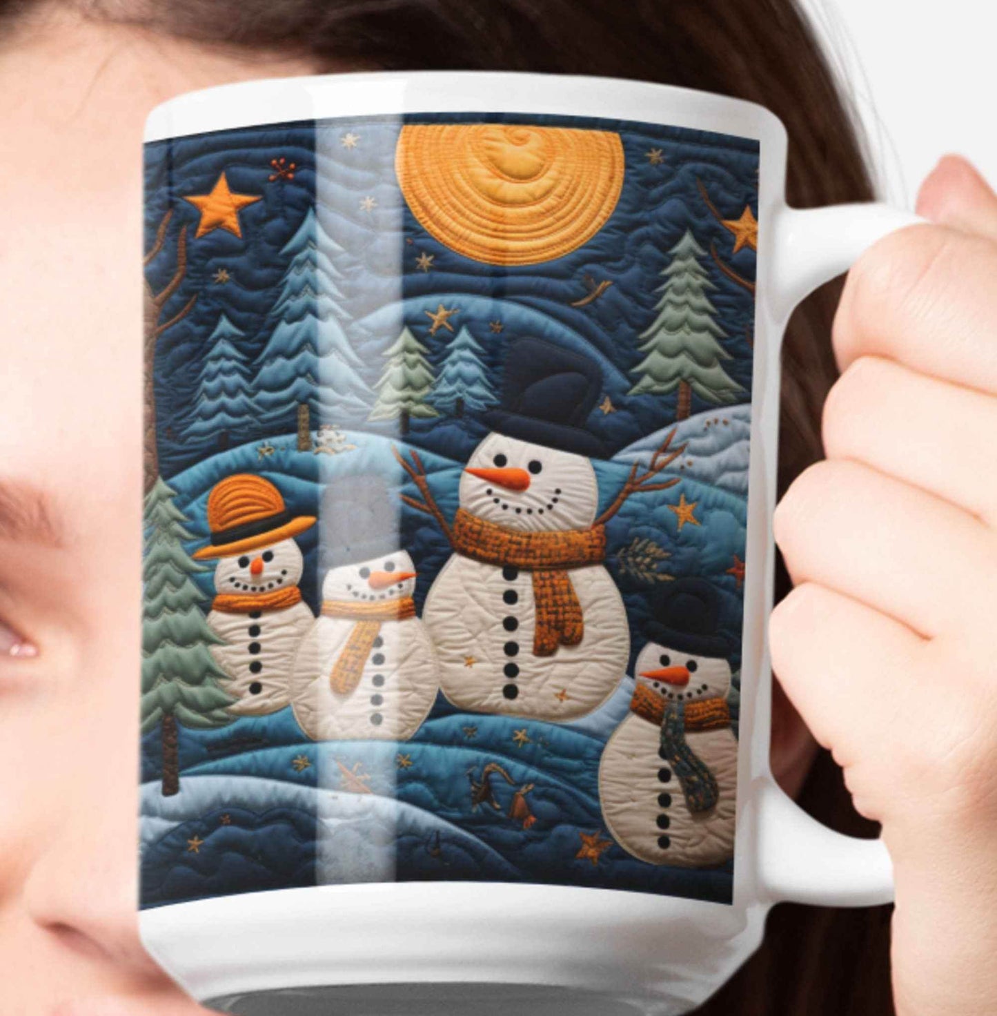 Snowman Coffee Mug - Ceramic Winter Drinkware | Festive Snowman Mug Design - timelessbohochic.com