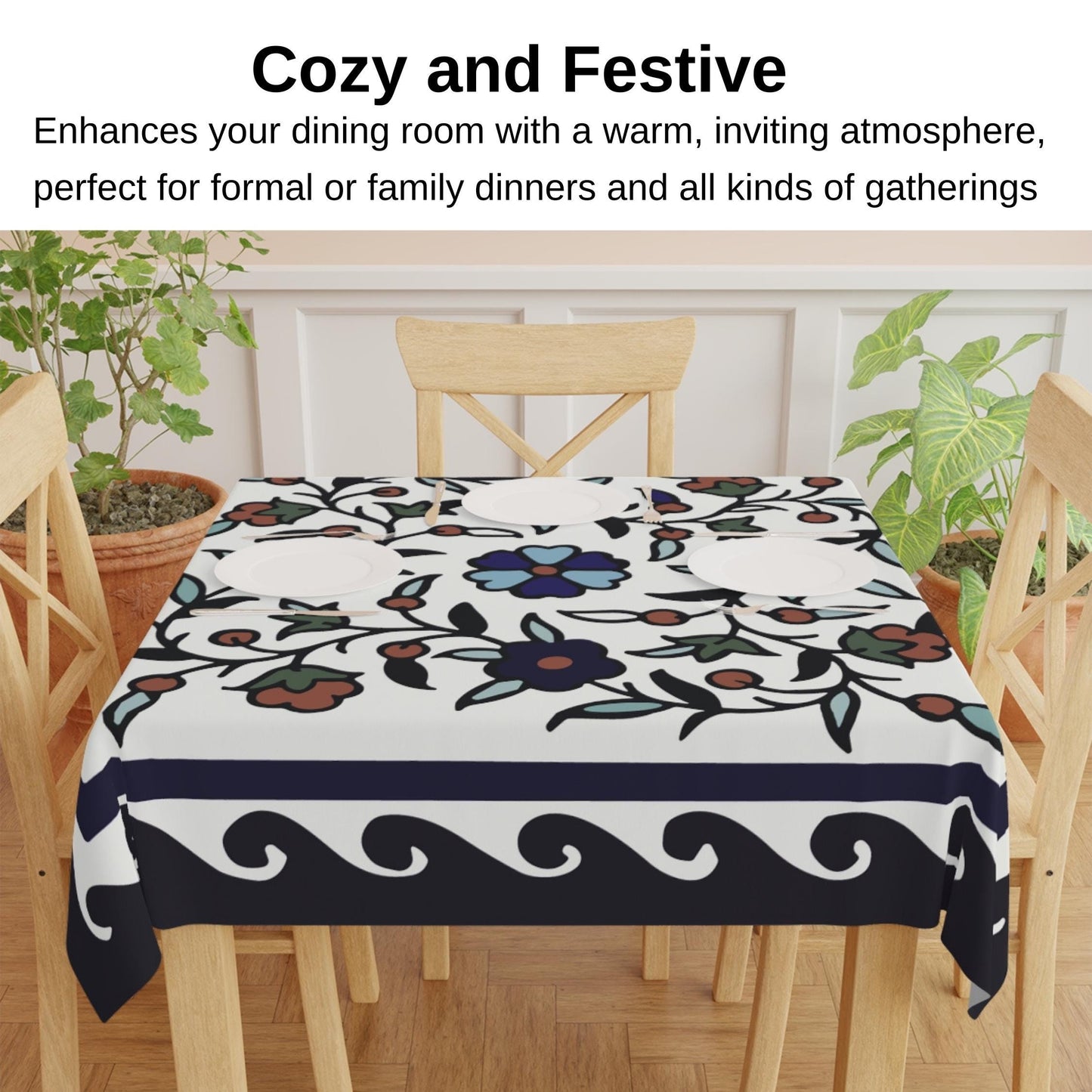 Armenian Tablecloth - Iznik Turkish Pattern Table Cover | Boho Home Decor Gift