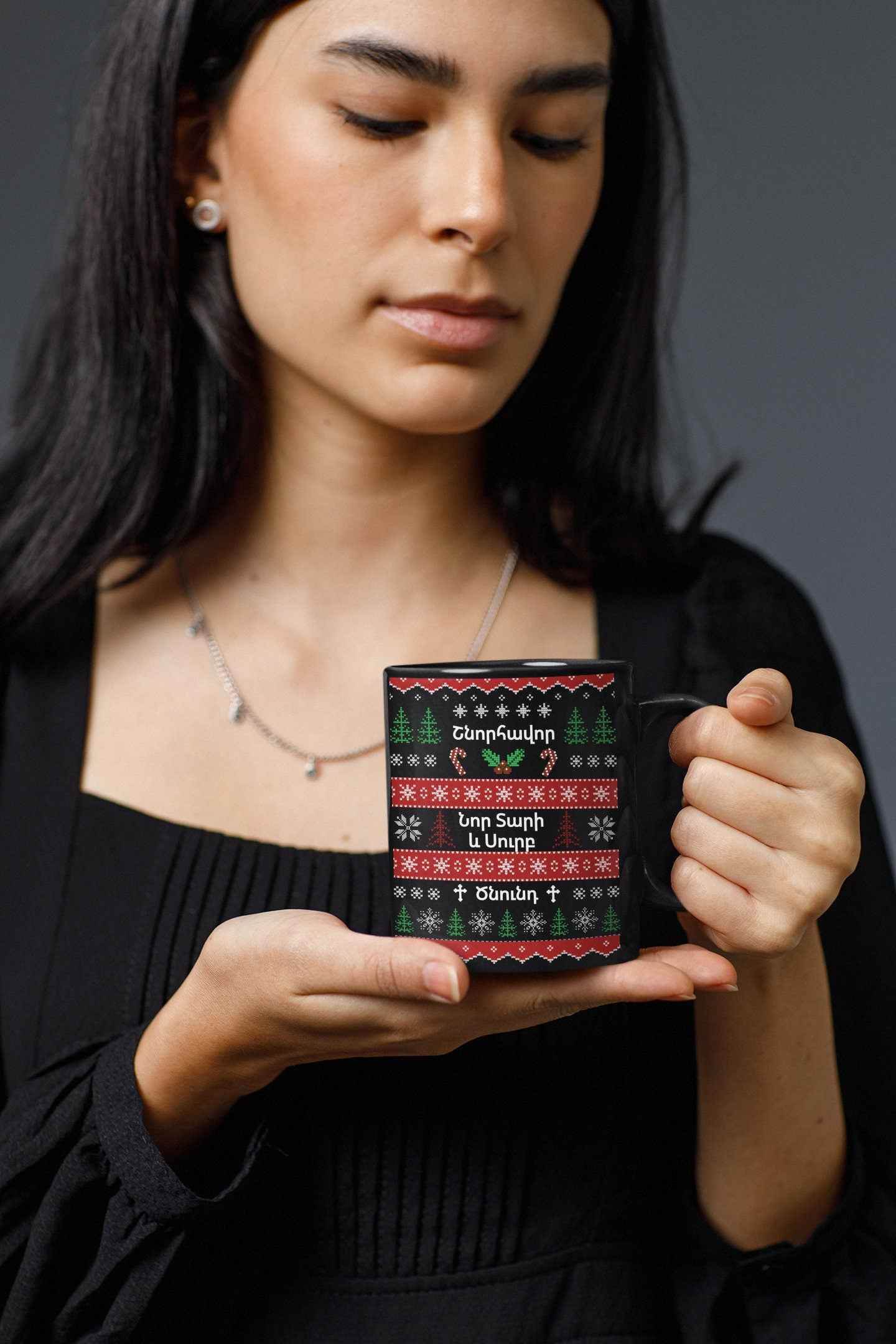 Armenian Holiday Mug - White Ceramic 11oz Coffee Cup | Classic Shape, Durable Gift - timelessbohochic.com
