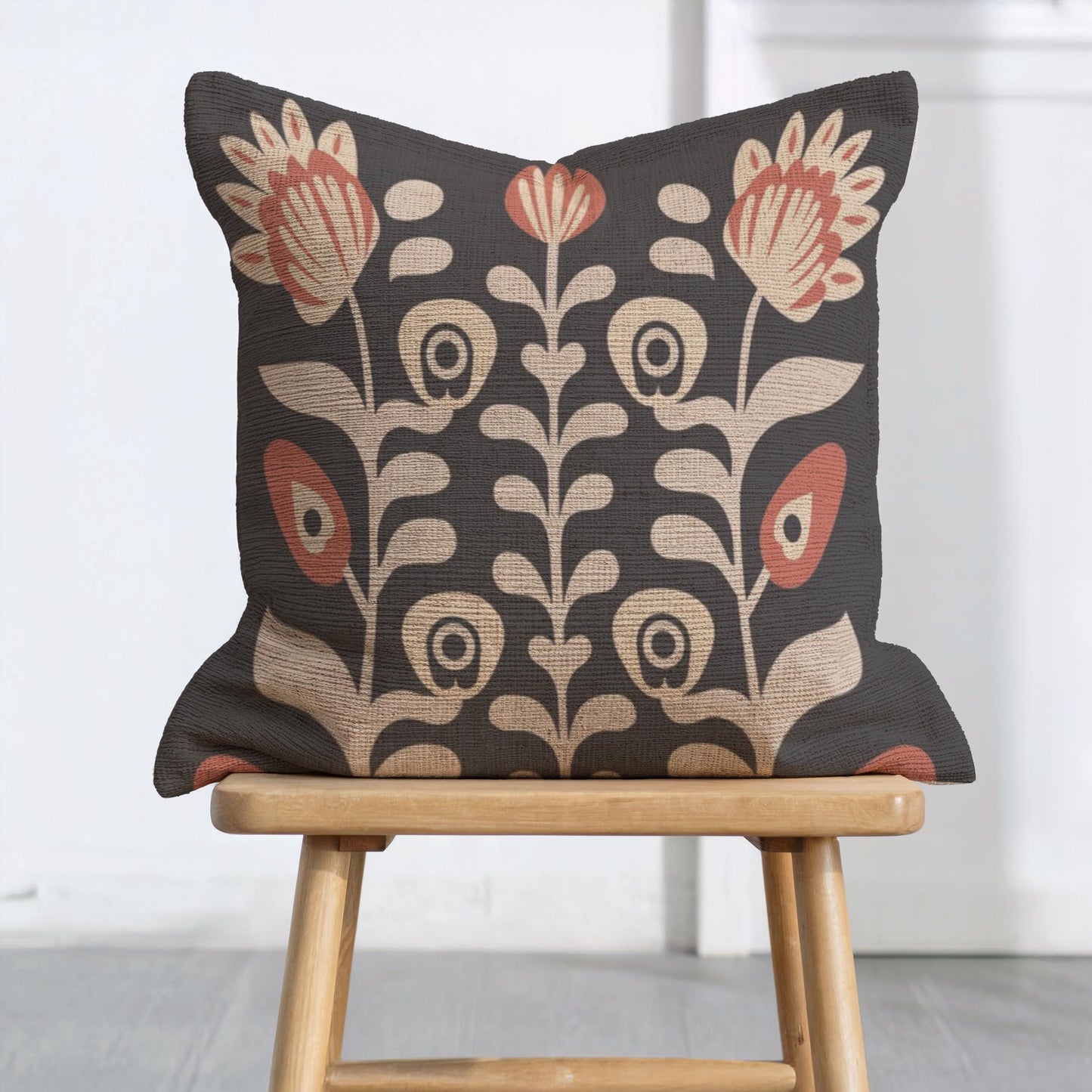 Matisse Inspired Pillow - Mid Century Cushion | Cotton Woven Floral Art Decor