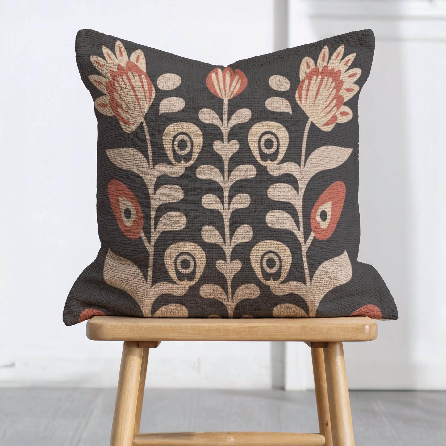 Matisse Inspired Pillow - Mid Century Cushion | Cotton Woven Floral Art Decor - timelessbohochic.com