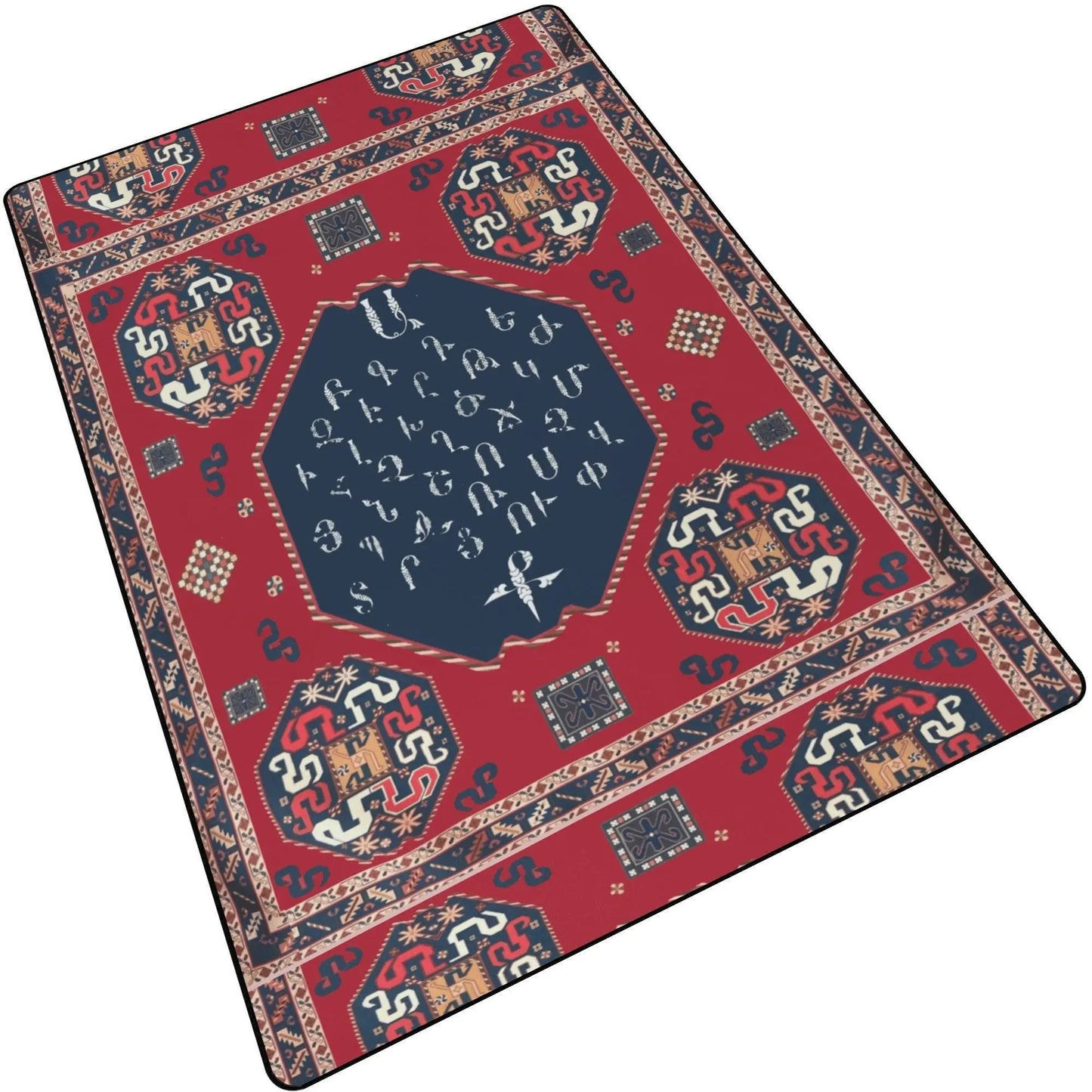Armenian Area Rug – Handcrafted Soft Polyester Living Room Rug | Non Slip Boho Style