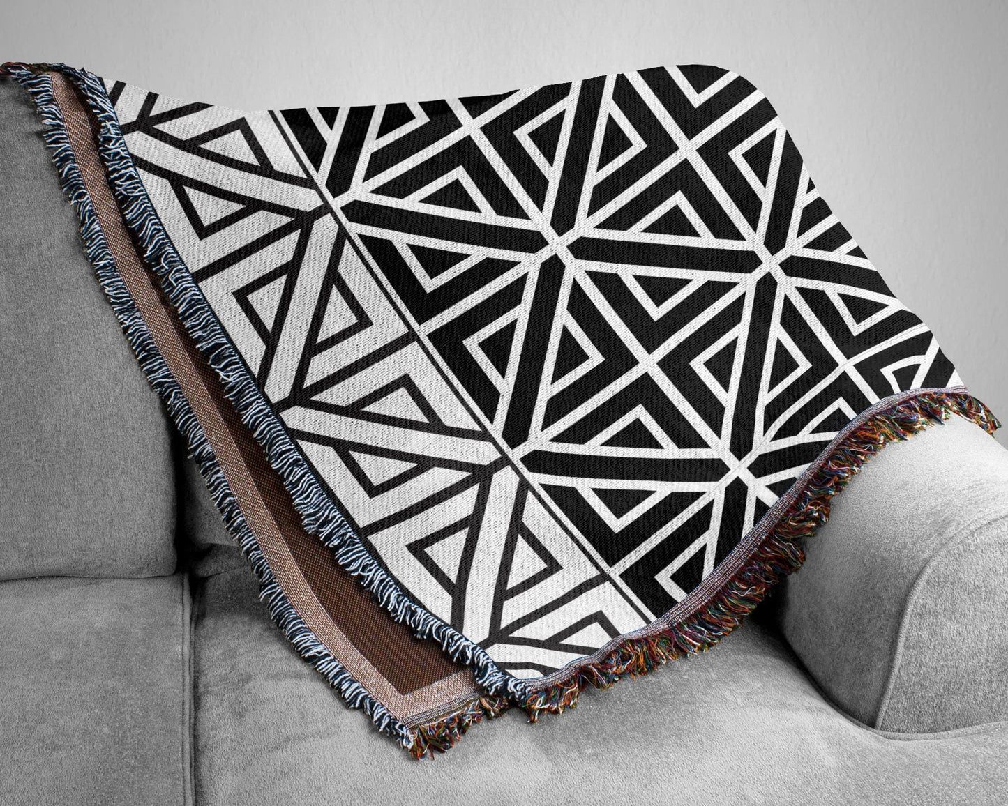 Cotton Woven Blanket – Turkish Quilt Bed With Colorful Fringed Edges, Queen Size