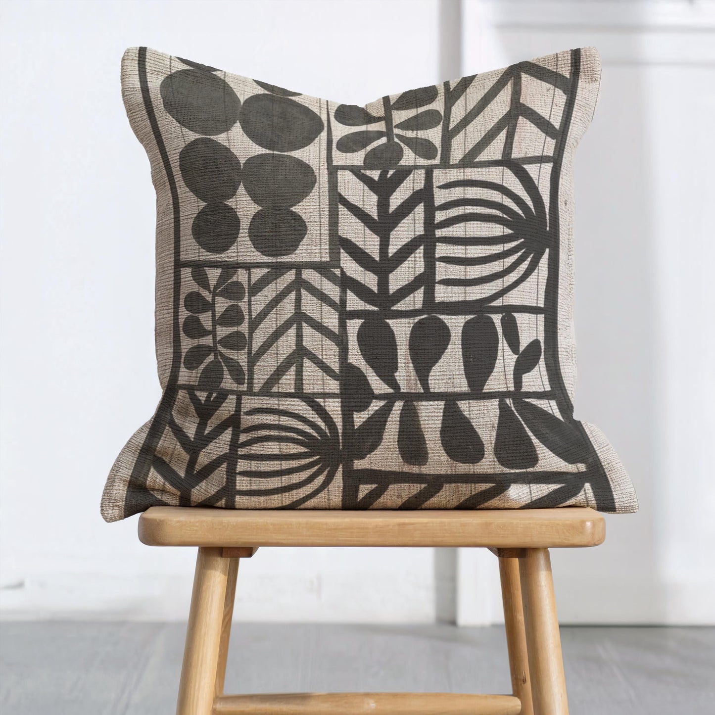 Geometric Throw Pillow - Black White Pillow | Modern Decorative Cushion, Minimalist Home Decor