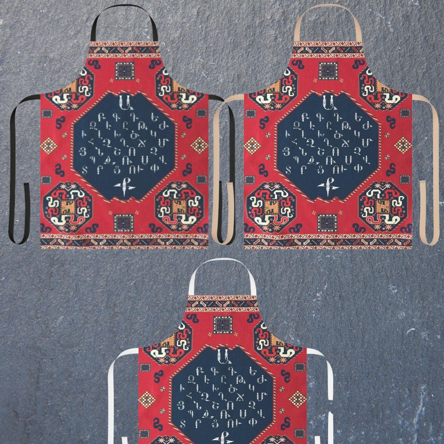 Armenian Alphabet Apron – Cultural Kitchen Apparel | Durable, Stylish Cooking Apron Gift