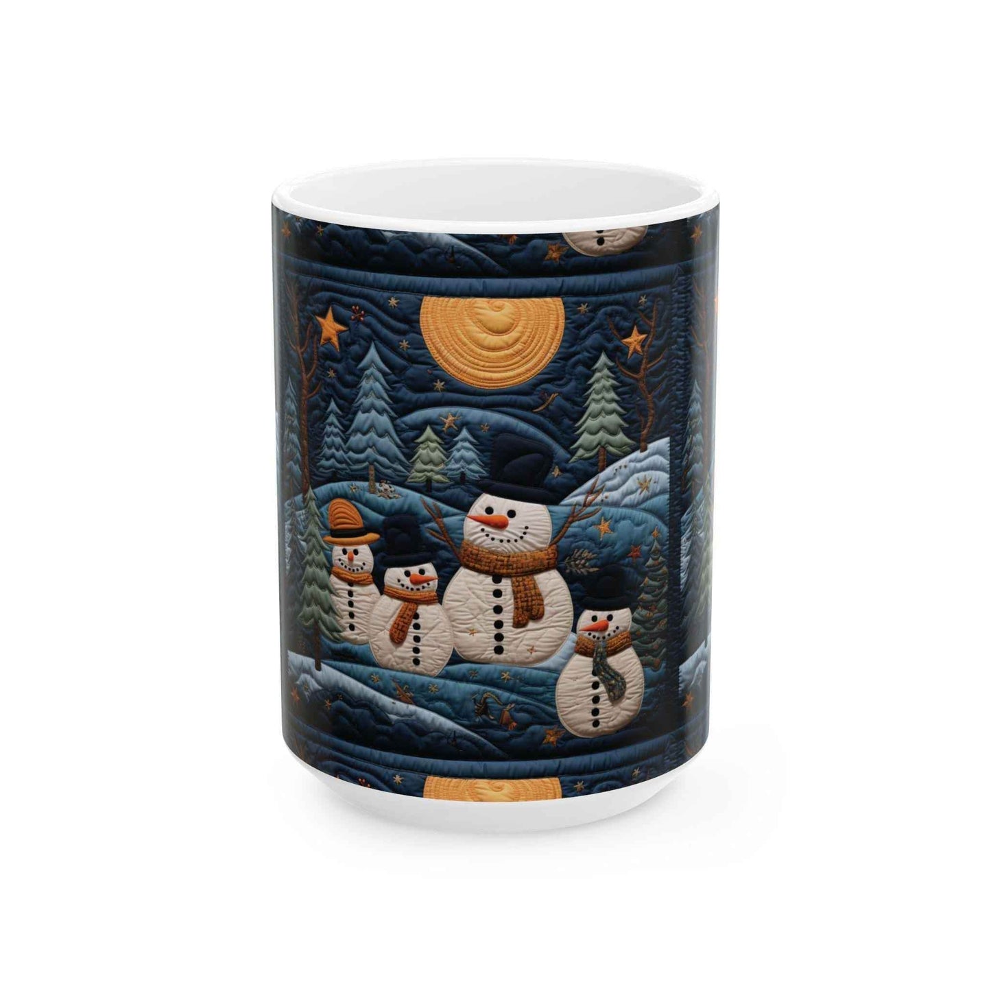 Ceramic Winter Mug – Snowmen Mug Design | Cozy Holiday Gift Drinkware - timelessbohochic.com