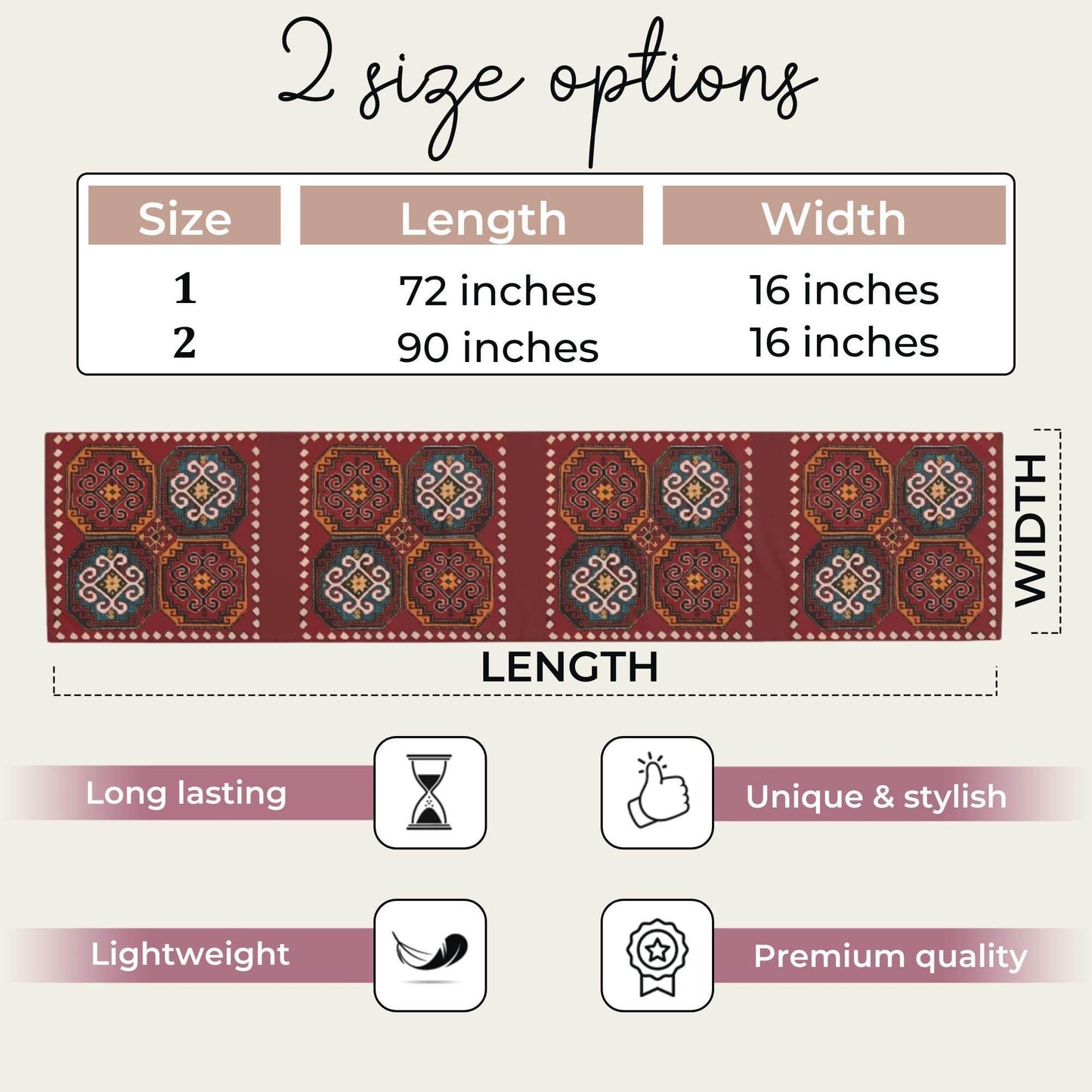 Anatolian Kilim Table Runner – Turkish Pattern Decor | Boho Home Table Accent - timelessbohochic.com