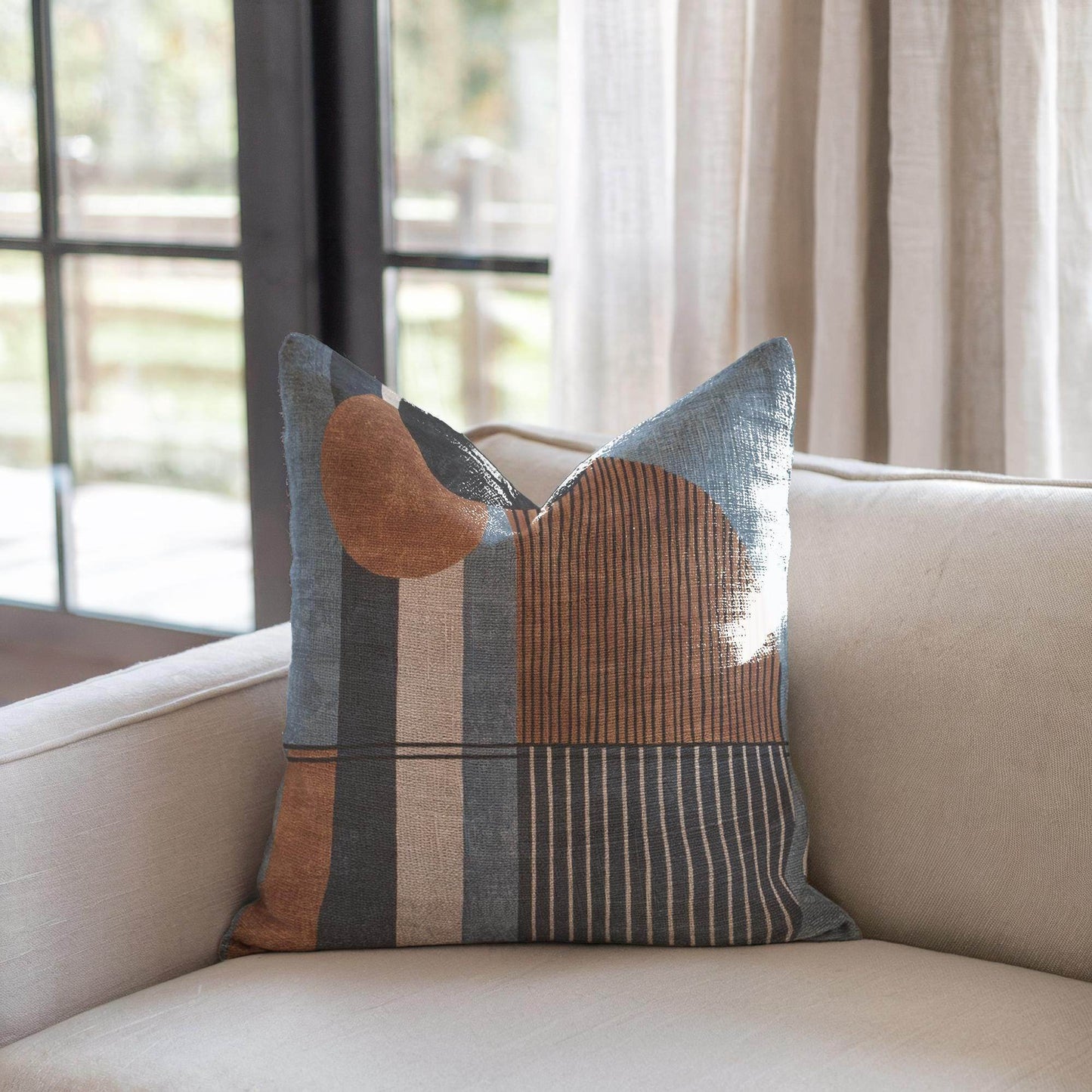Woven Throw Pillow | Boho Eclectic Style - Minimalist Home Accent with Textured Fabric Cushion - timelessbohochic.com
