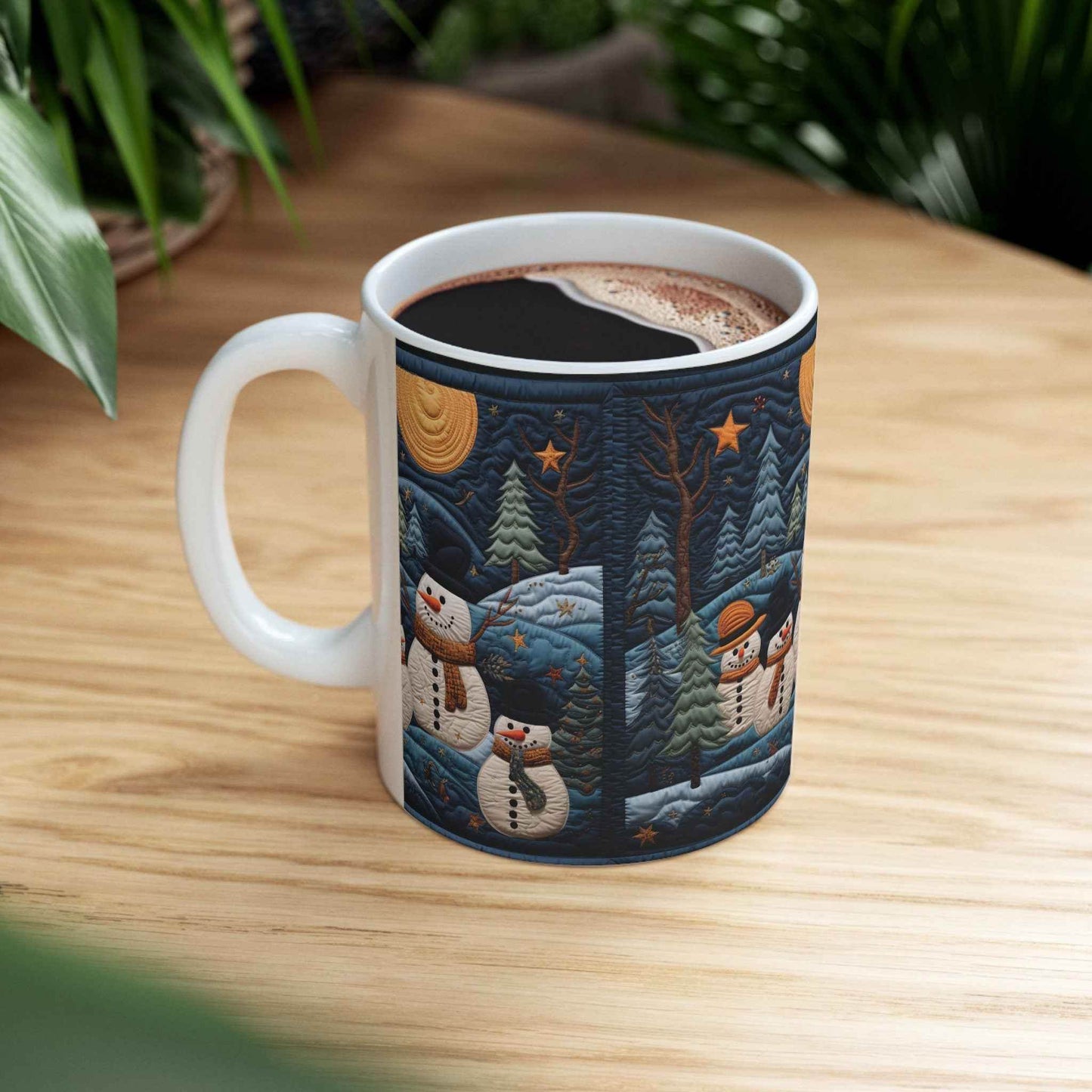 Ceramic Winter Mug – Snowmen Mug Design | Cozy Holiday Gift Drinkware - timelessbohochic.com