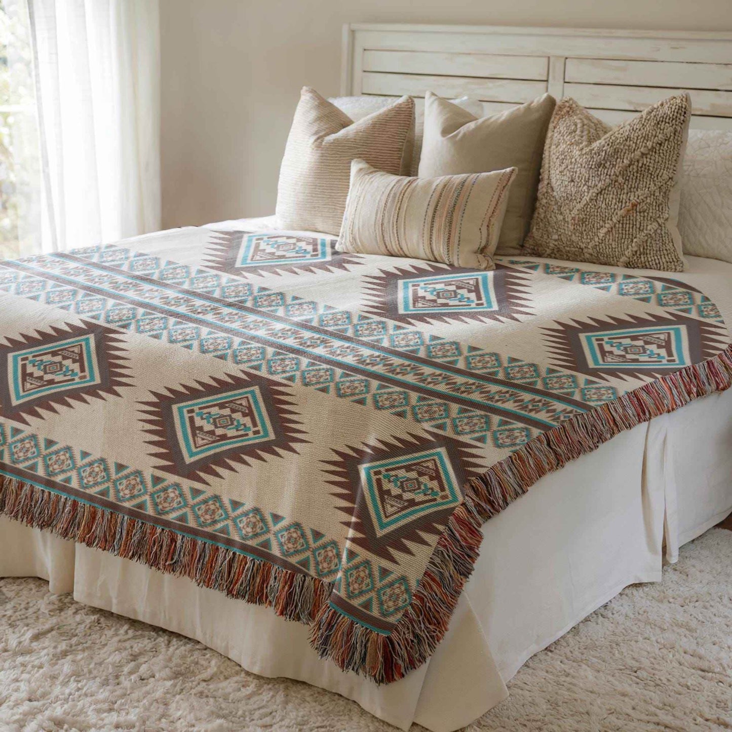 Native American blanket - timelessbohochic.com