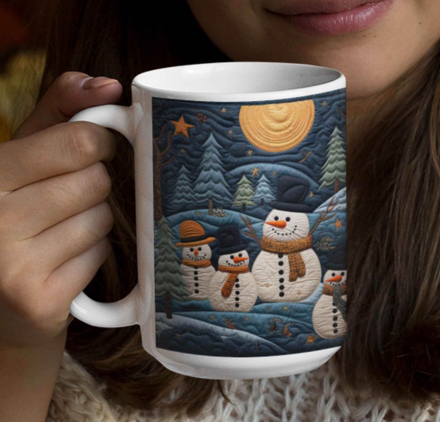 Snowman Coffee Mug - Ceramic Winter Drinkware | Festive Snowman Mug Design - timelessbohochic.com
